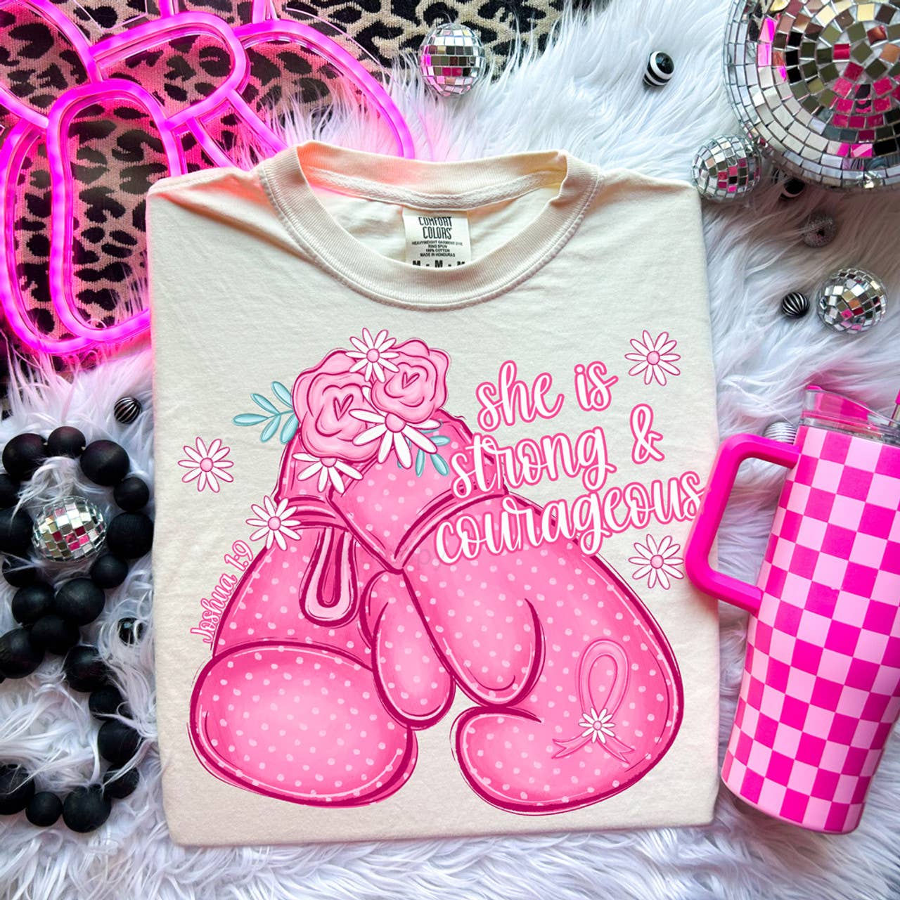 She Is Strong & Courageous Tee Hoodie, Sweatshirt | PodTeesHub.com