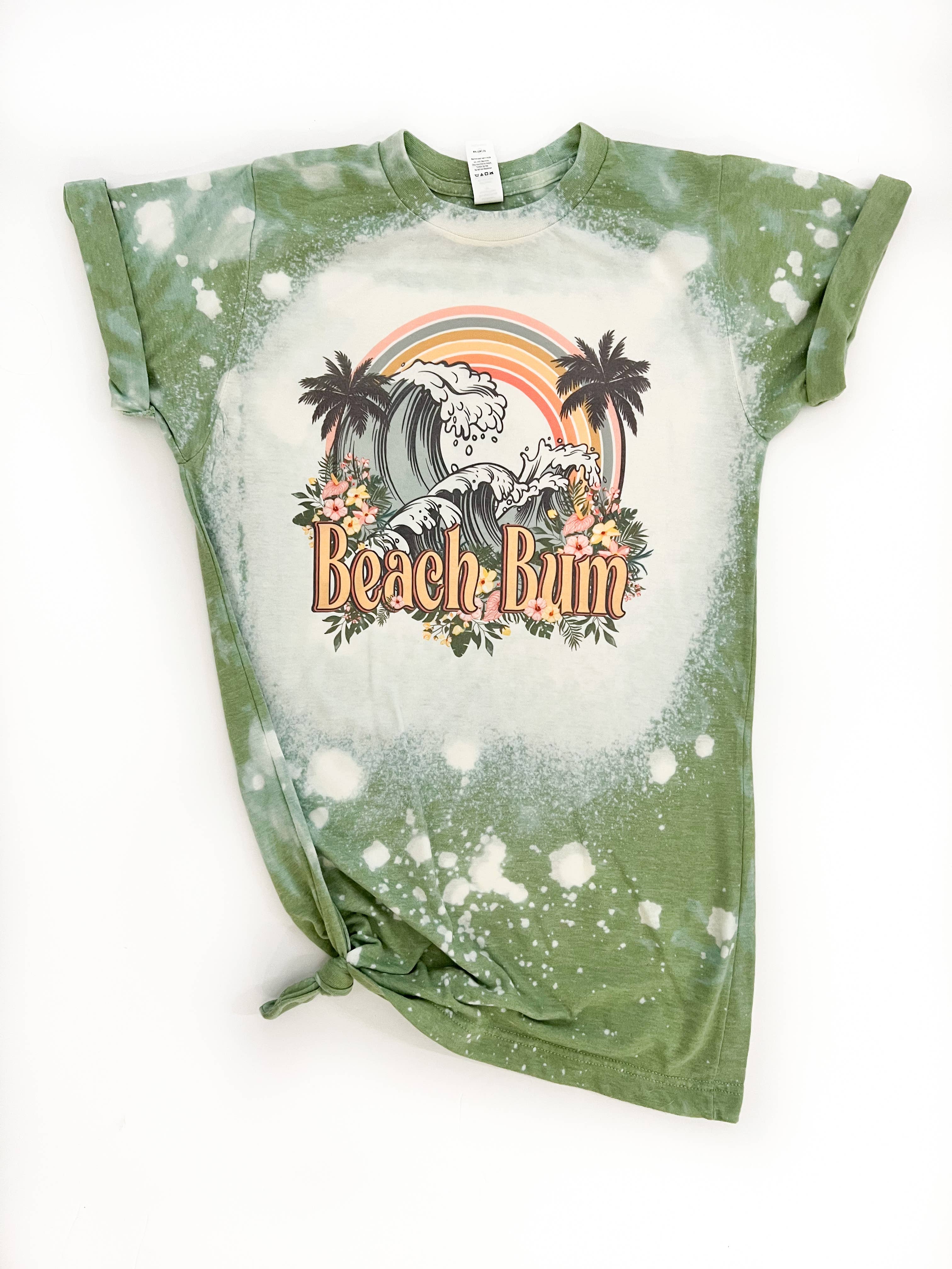 Beach Bum Bleached Tee Hoodie, Sweatshirt | PodTeesHub.com