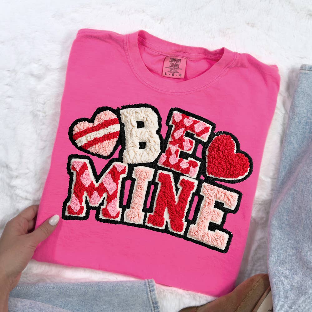 Faux Yarn Be Mine Pattern Tee Hoodie, Sweatshirt | PodTeesHub.com