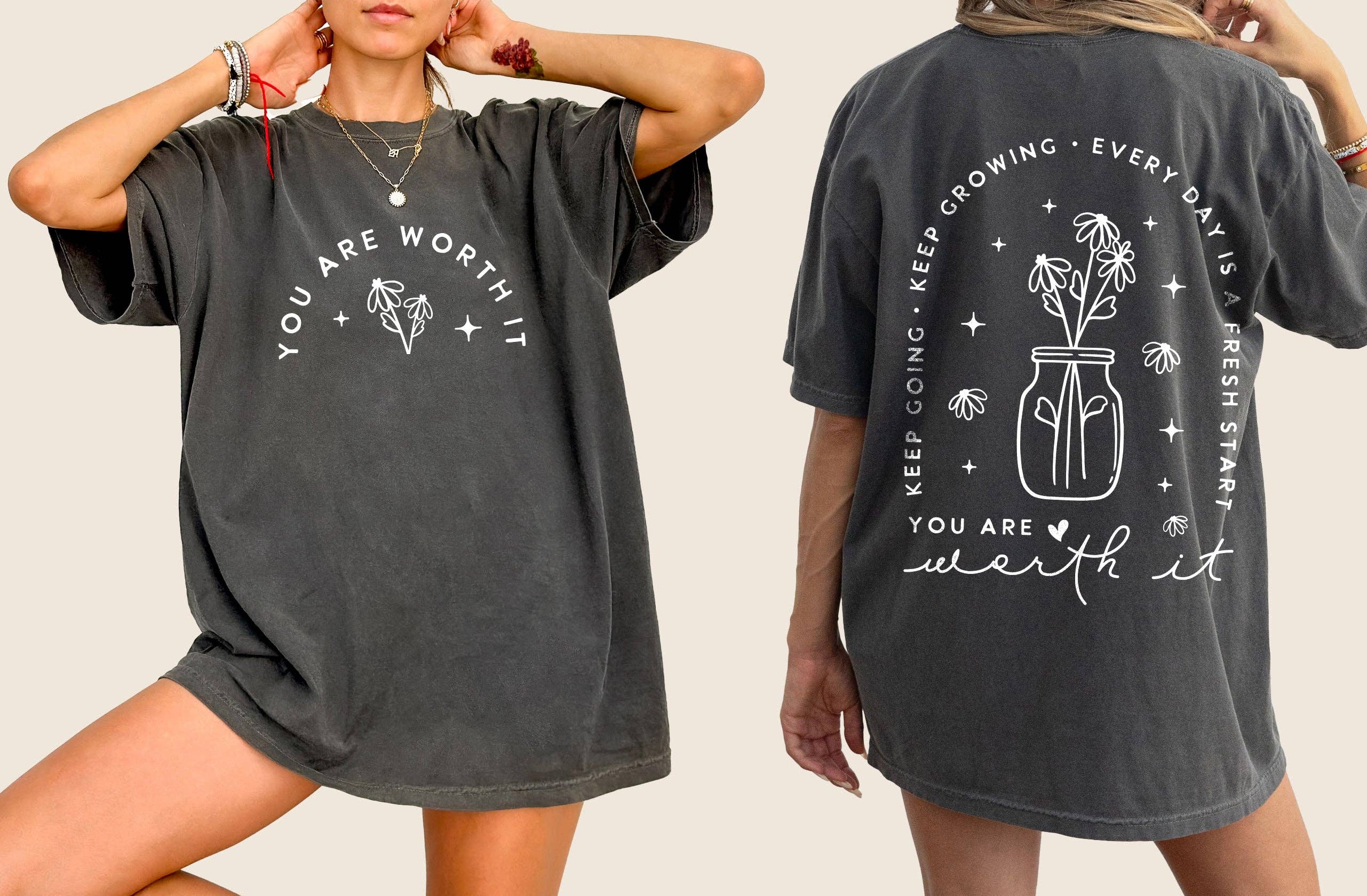 Positive Aesthetic Self Care & Mental Health Tshirt Hoodie, Sweatshirt | PodTeesHub.com