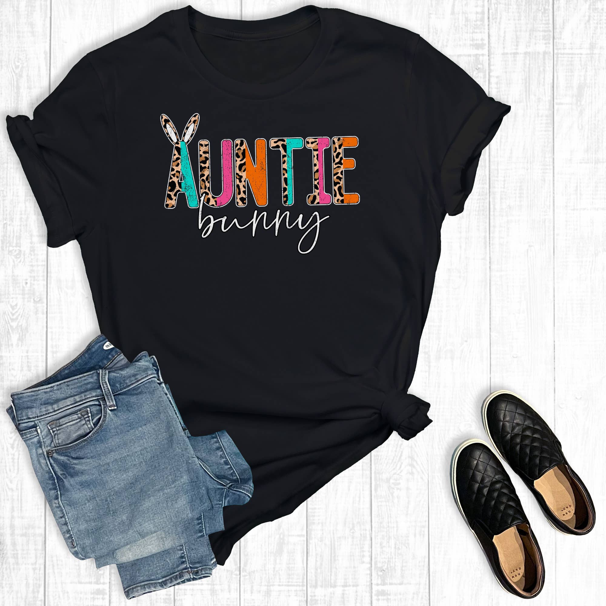 Auntie Easter Bunny Graphic Tee Hoodie, Sweatshirt | PodTeesHub.com