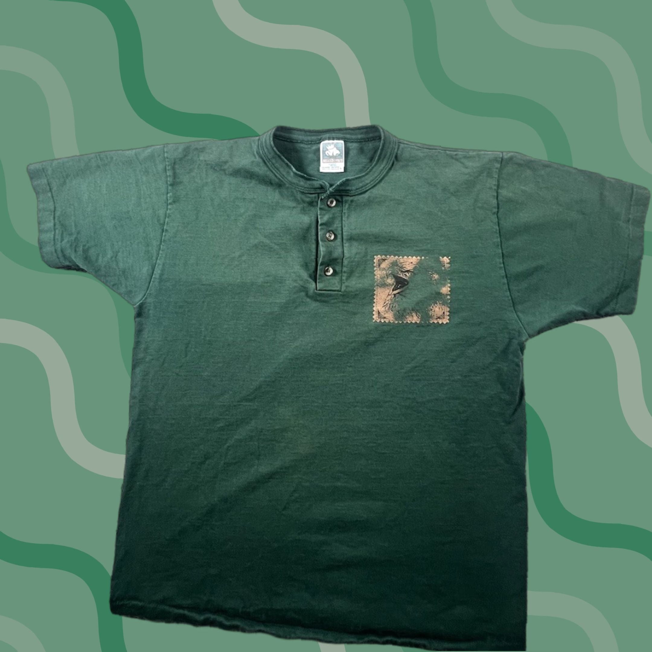 Vintage 90s Mens T Shirt Short Sleeve Green Cotton Usa Size M Hoodie, Sweatshirt | PodTeesHub.com