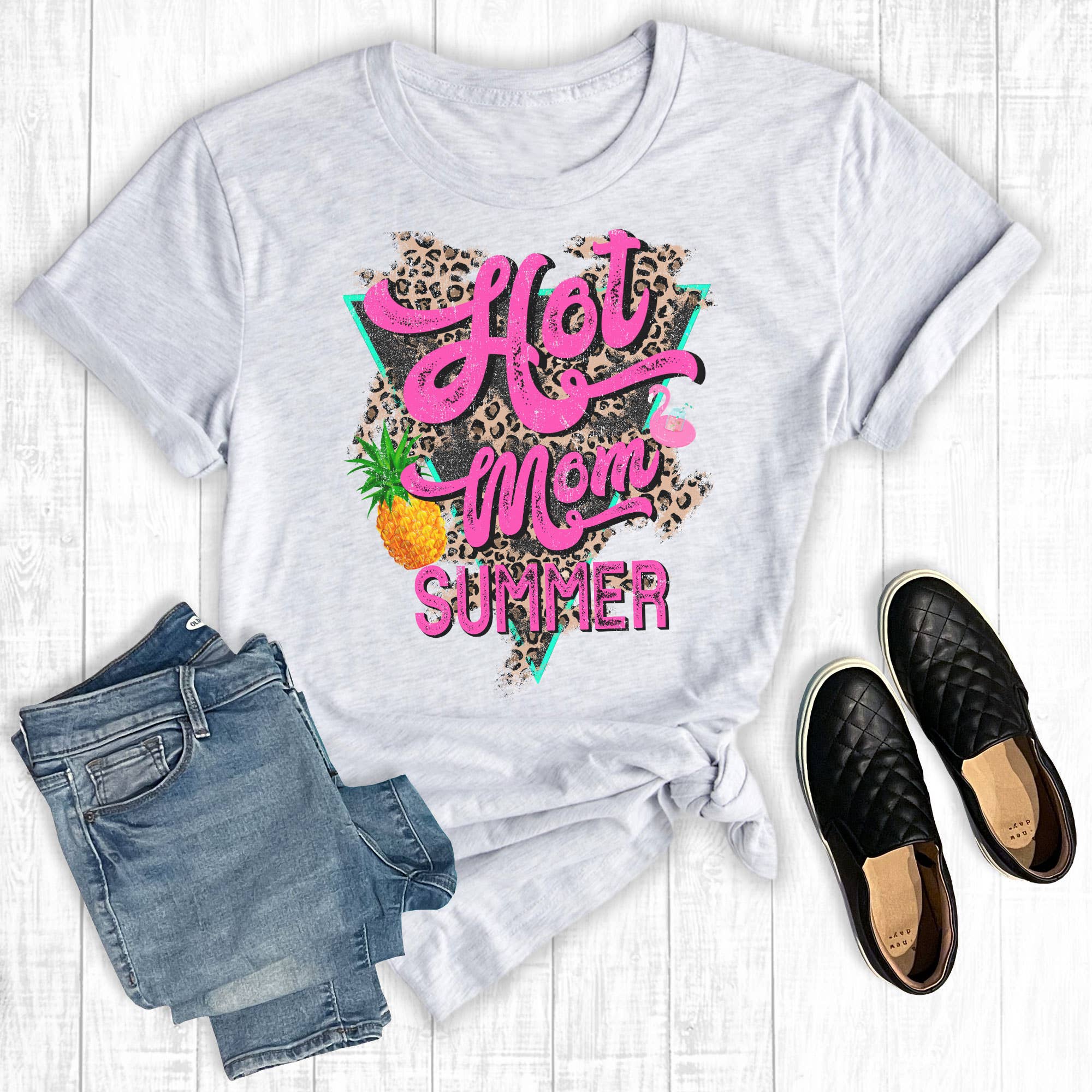 Hot Mom Summer Graphic Tee Hoodie, Sweatshirt | PodTeesHub.com