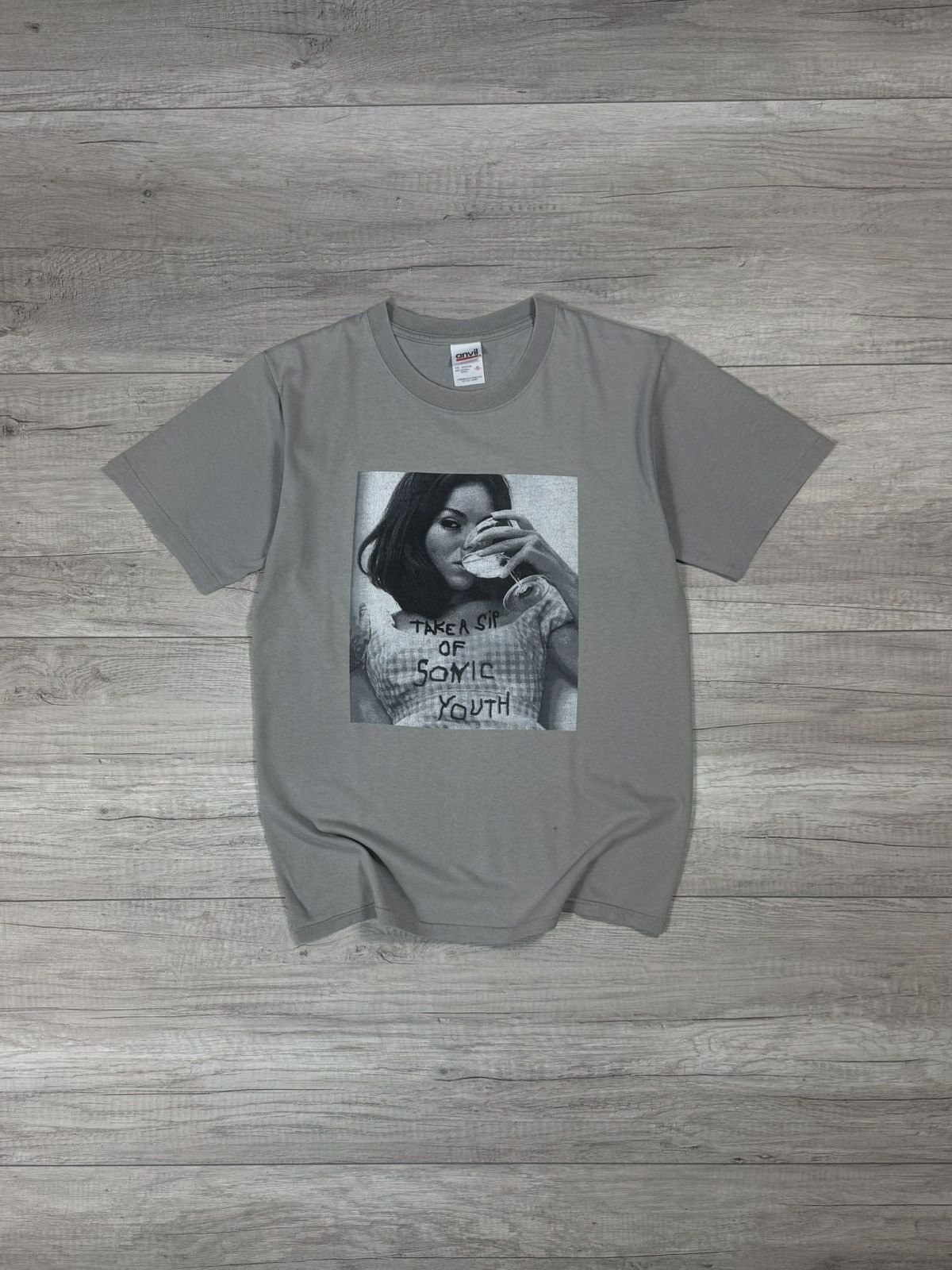 Band Tees Sonic Youth Take A Sip Of Sonic Youth Vintage Anvil Band Hoodie, Sweatshirt | PodTeesHub.com