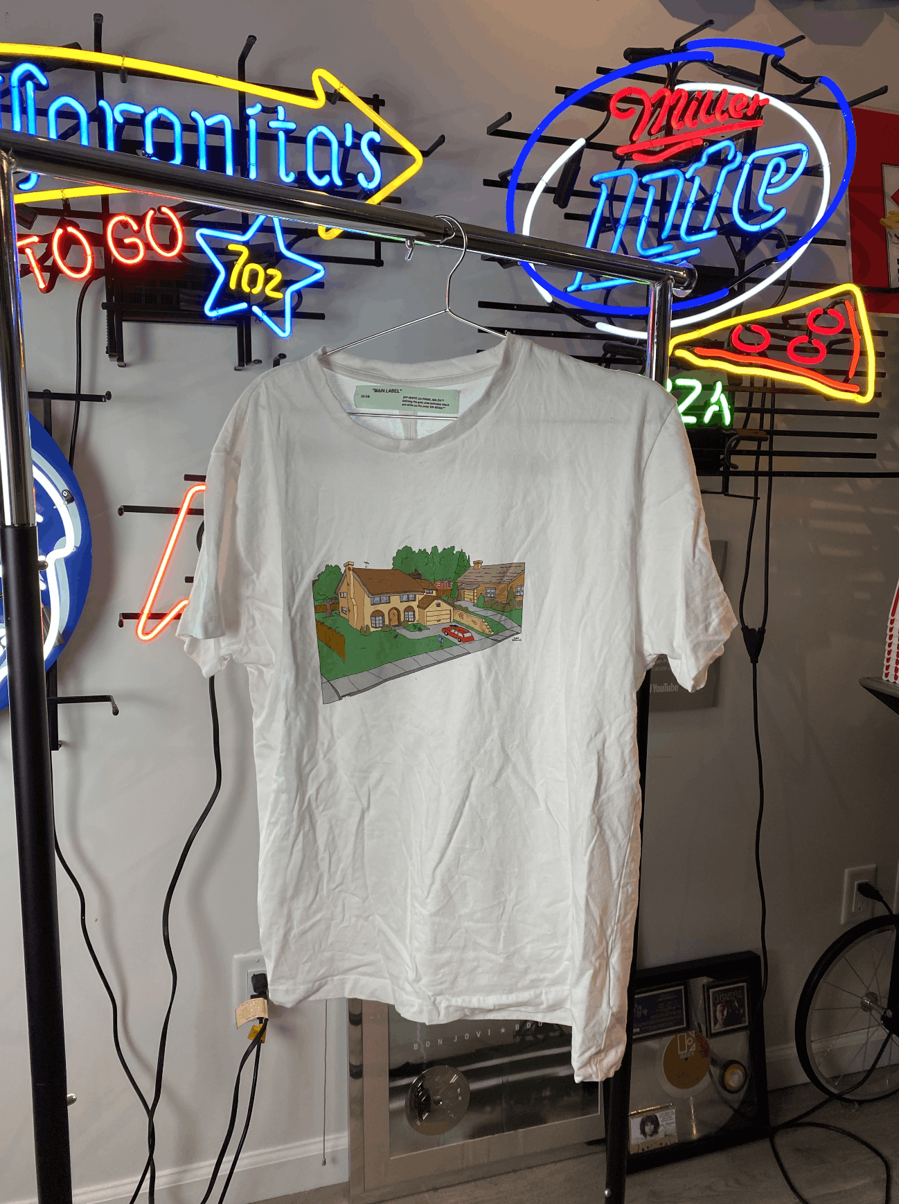 The Simpsons Off White X The Simpsons Architecture Tshirt Xl Hoodie, Sweatshirt | PodTeesHub.com