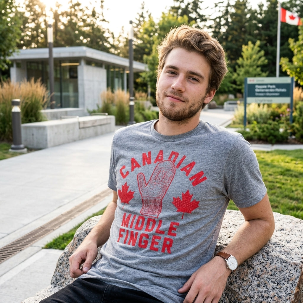 Canadian Middle Finger Men's T Shirt