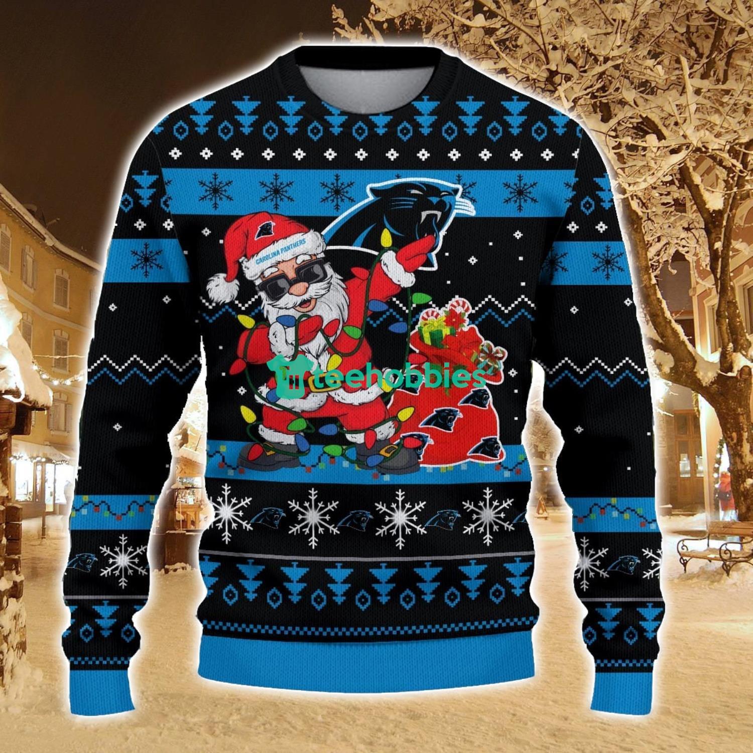 Carolina Panthers Santa Claus Ugly Christmas Sweater All Printed Sweater For Fans Gift Ideas