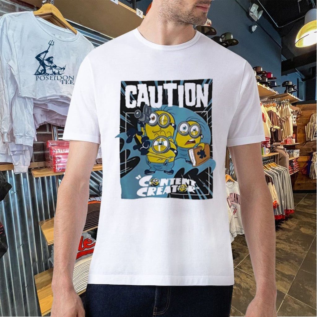 Caution Content Creator Minions T-shirt