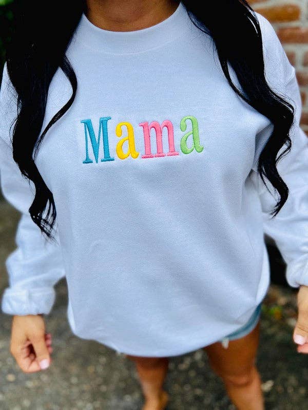 Mama Rainbow Embroidered Sweatshirt T-Shirts, Hoodie | PodTeesHub.com