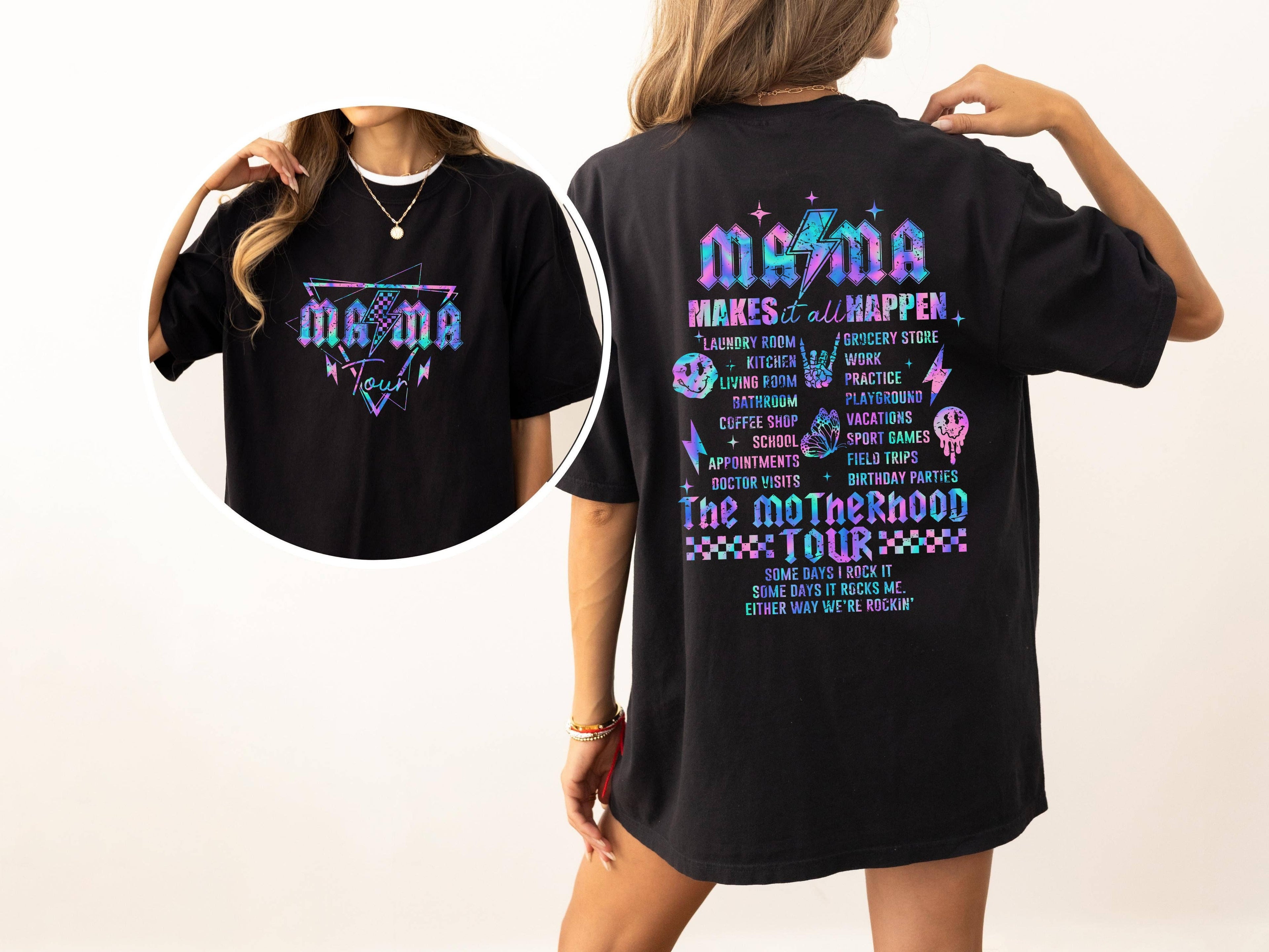 Motherhood Tour Mama Concert T-Shirt with Lightning Bolt Hoodie, Sweatshirt | PodTeesHub.com