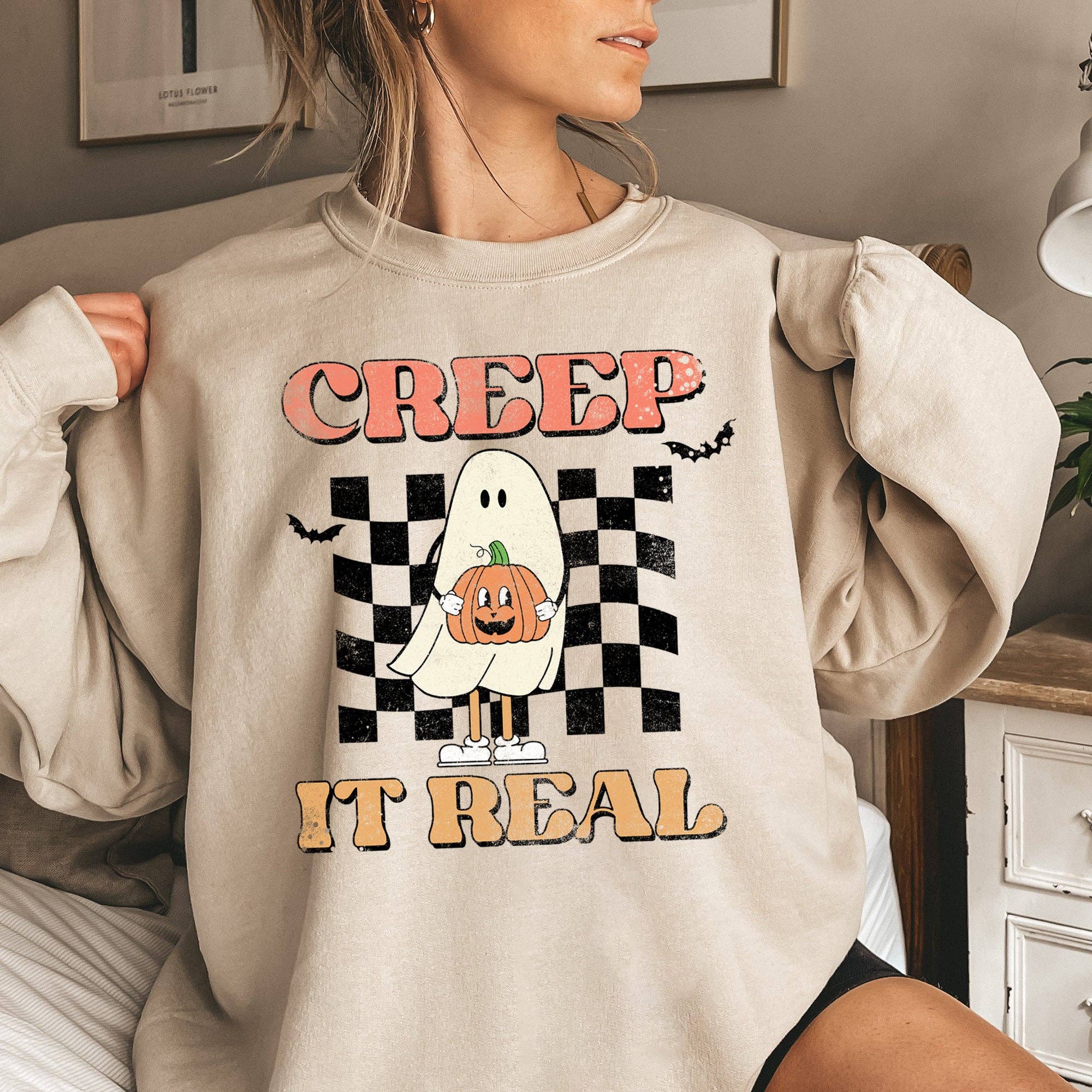 Creep It Real Vintage Halloween Sweatshirt T-Shirts, Hoodie | PodTeesHub.com