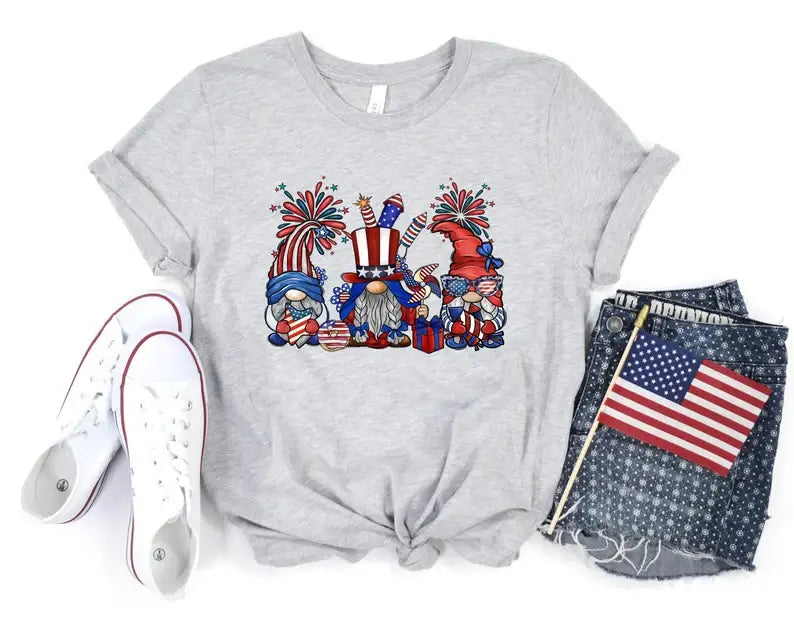 4th of July Gnomes T-Shirt Hoodie, Sweatshirt | PodTeesHub.com
