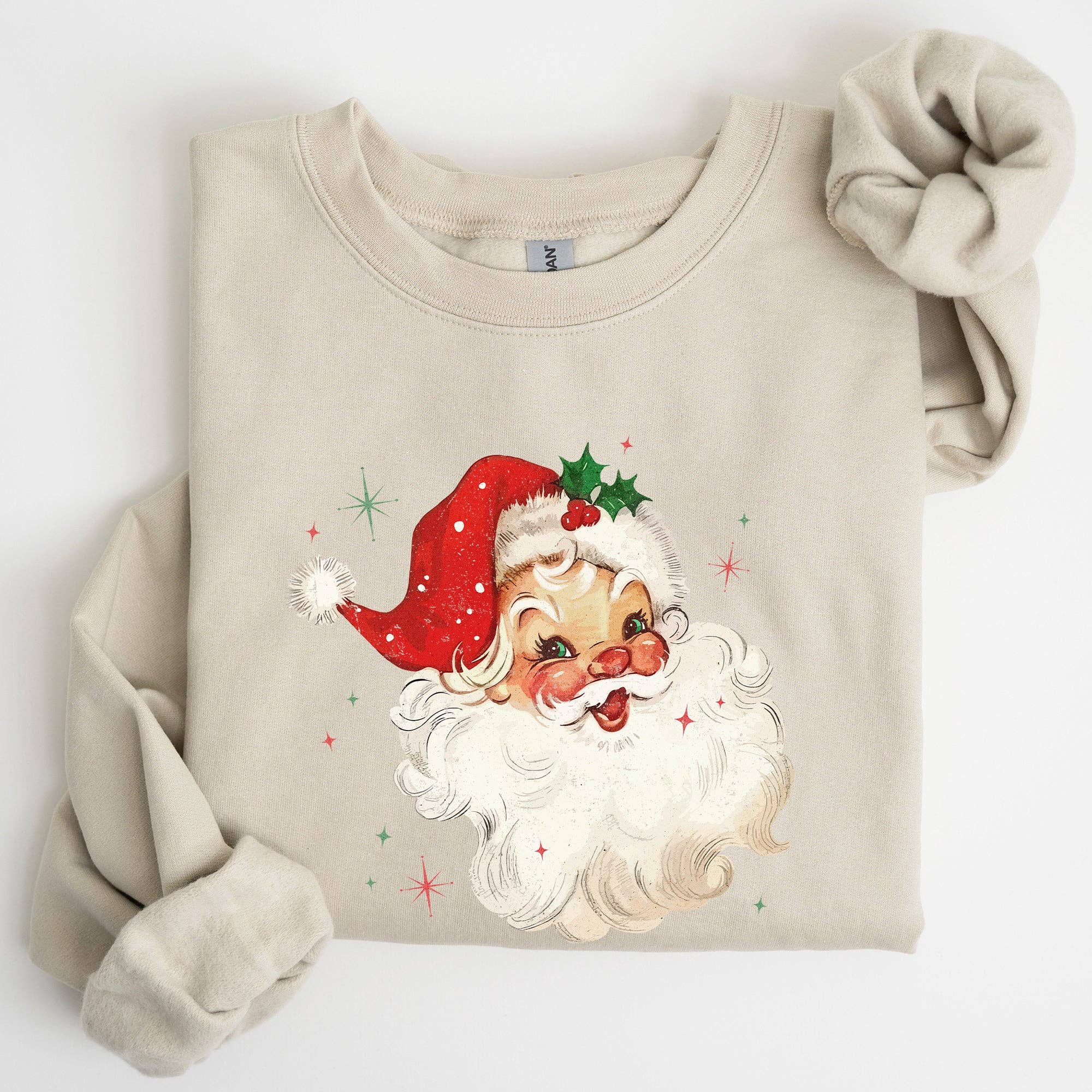 Red Retro Santa Claus, Christmas Vintage Classic Sweatshirt T-Shirts, Hoodie | PodTeesHub.com