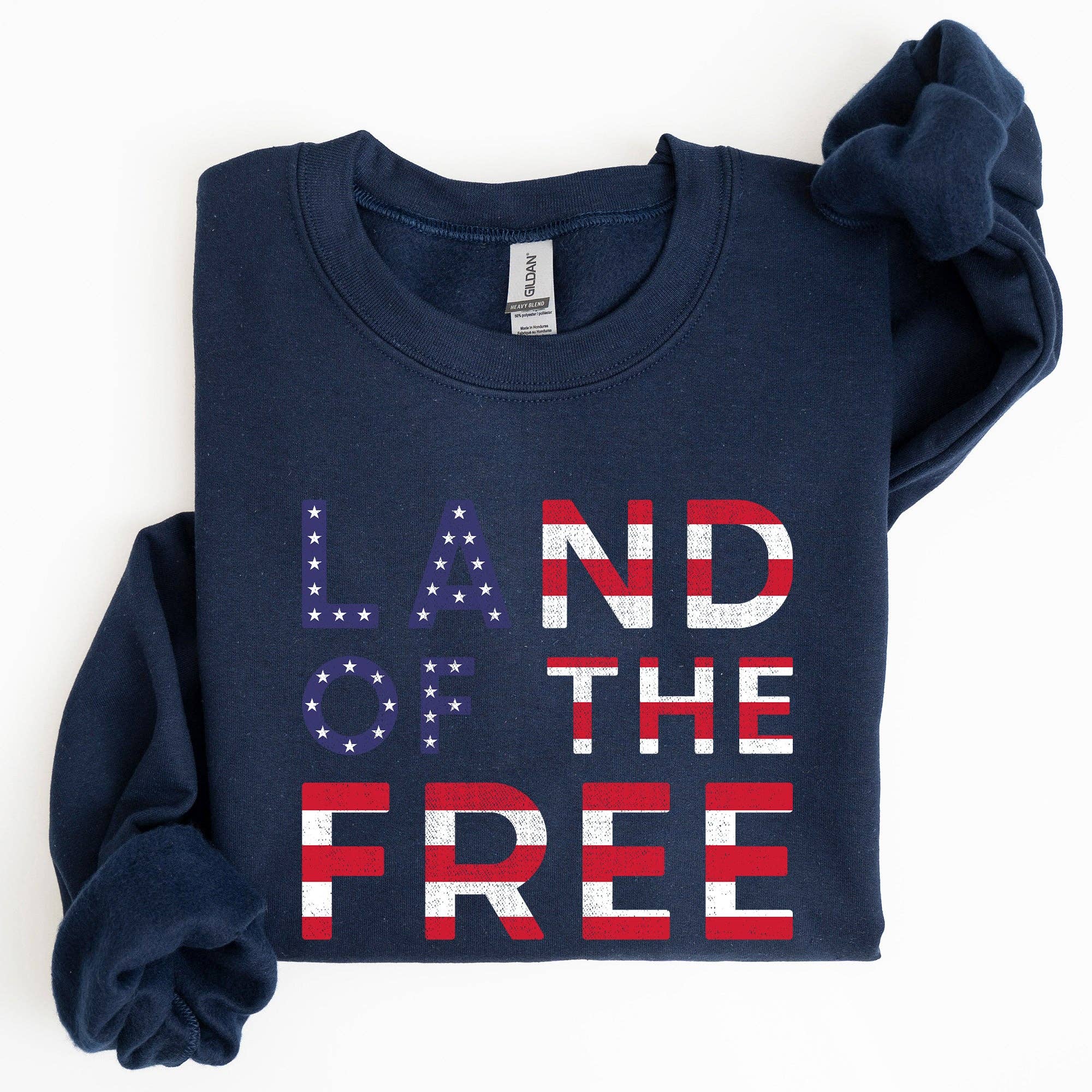 Land of the Free, Patriotic, 4th of July Sweatshirt T-Shirts, Hoodie | PodTeesHub.com