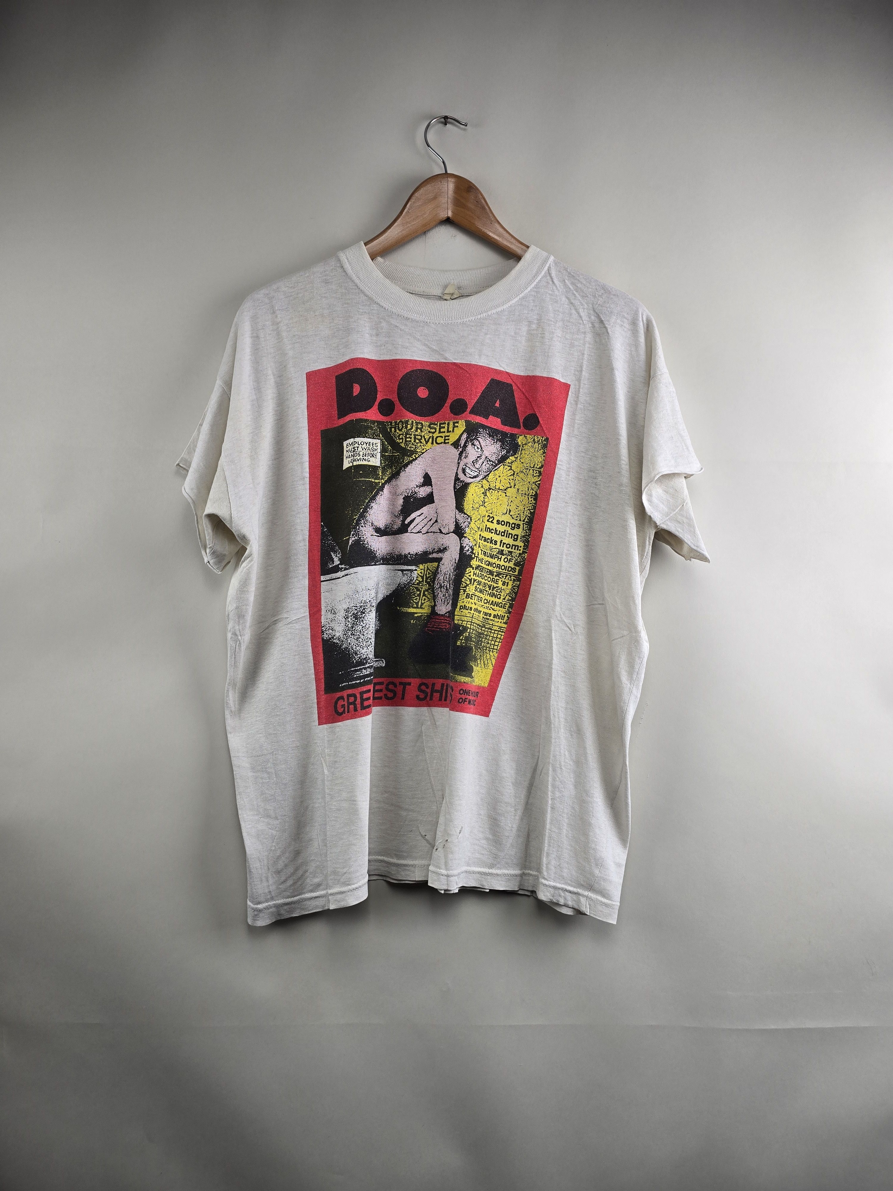 Vintage 90s D O A Greatest Shits Punk T Shirt Vintage Xl 23 5 27 Hoodie, Sweatshirt | PodTeesHub.com