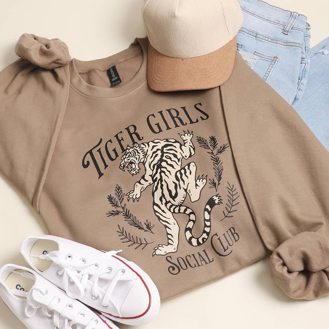 Tiger Girls Social Club Midweight Sweatshirt T-Shirts, Hoodie | PodTeesHub.com