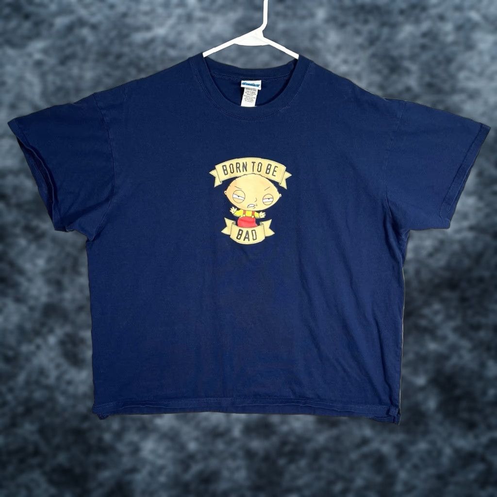 Born Family Guy T Shirt Adult Xl Blue Stewie Born To Be Bad Tv Show Promo Mens Hoodie, Sweatshirt | PodTeesHub.com