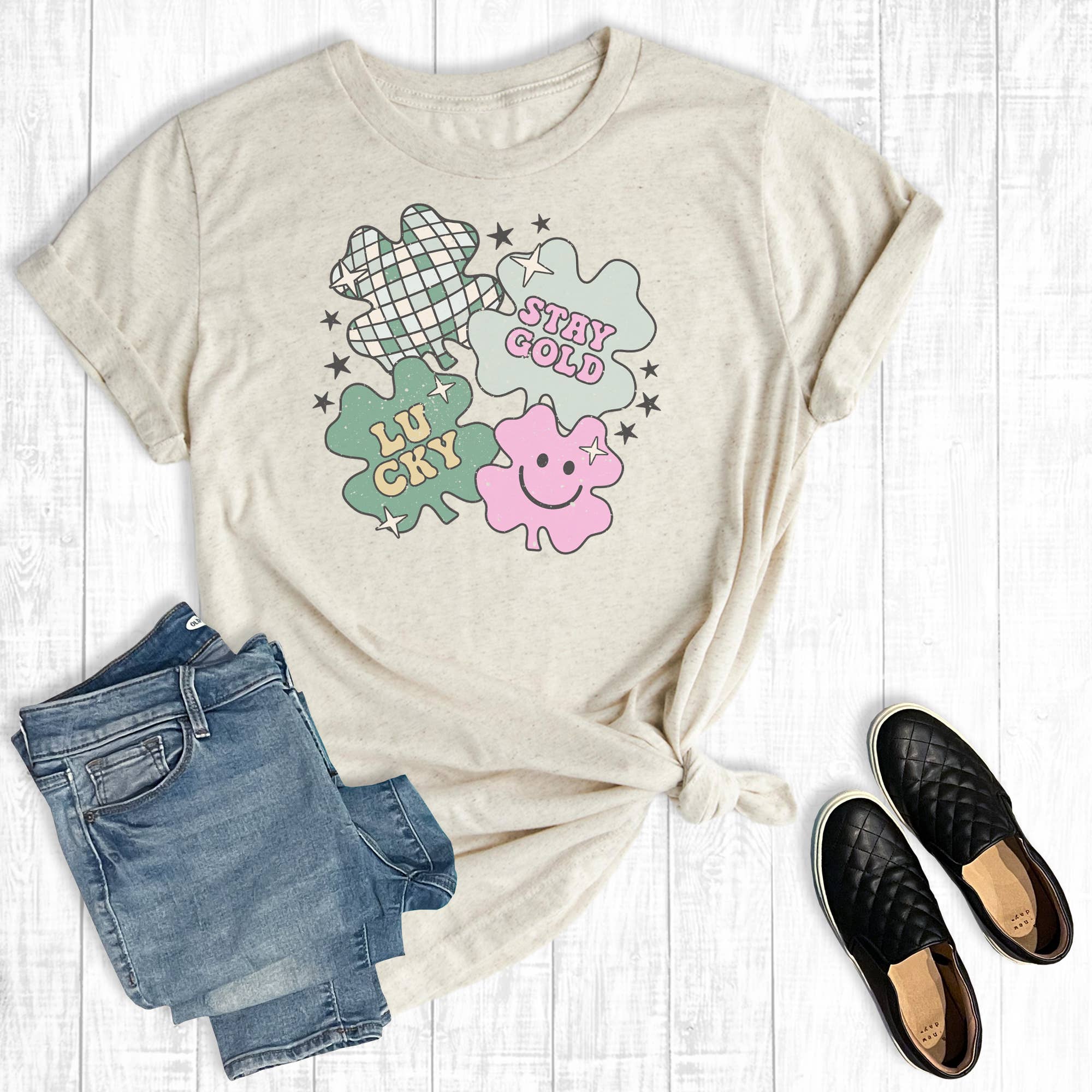 St Patrick's Day Lucky Disco Graphic Tee Hoodie, Sweatshirt | PodTeesHub.com