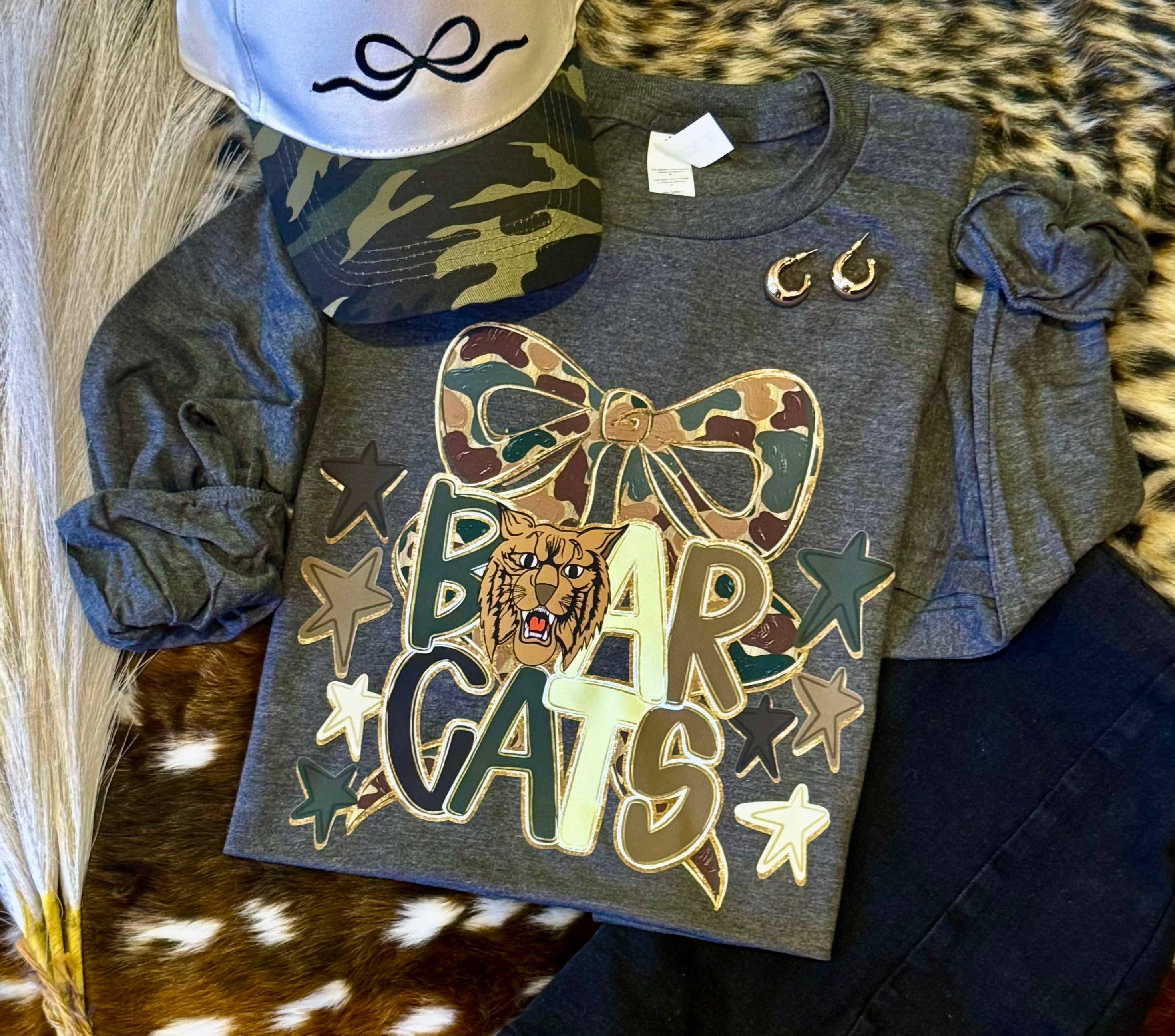 Bearcats Camo Bow Tee / Long Sleeve Hoodie, Sweatshirt | PodTeesHub.com