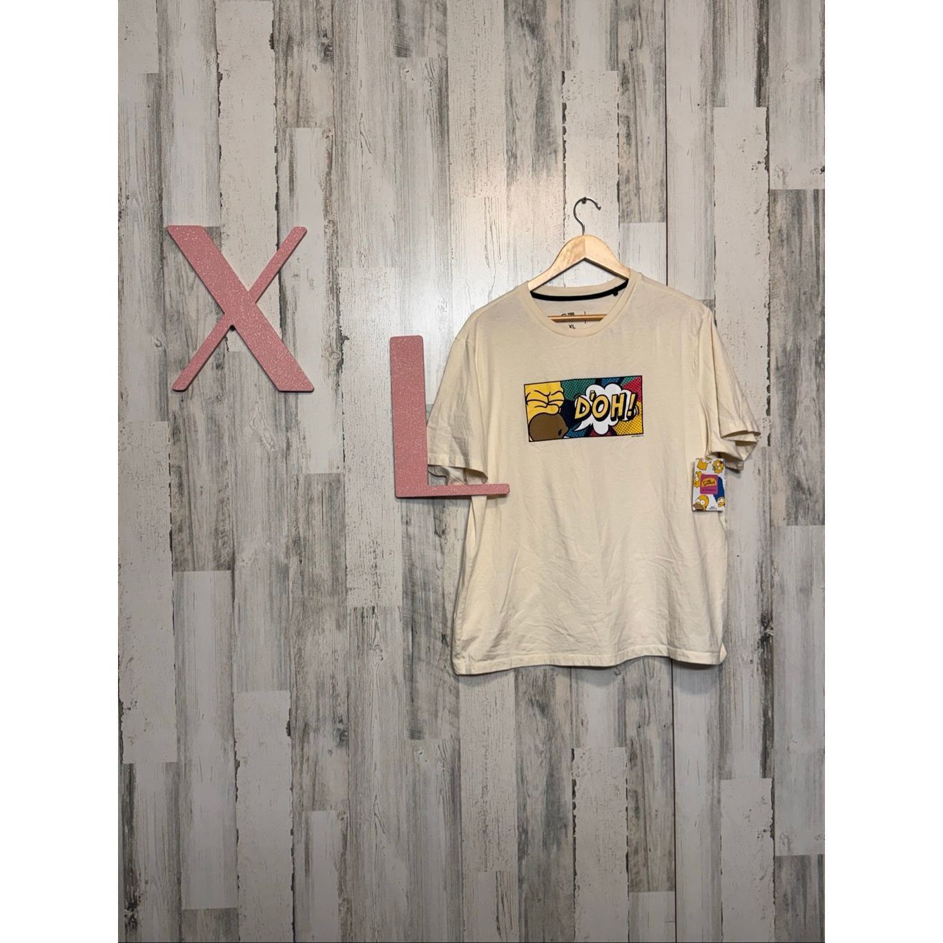 Simpsons The Simpsons Doh Graphic T Shirt Xl Cream Primark Homer Retro Cartoon Tee Hoodie, Sweatshirt | PodTeesHub.com