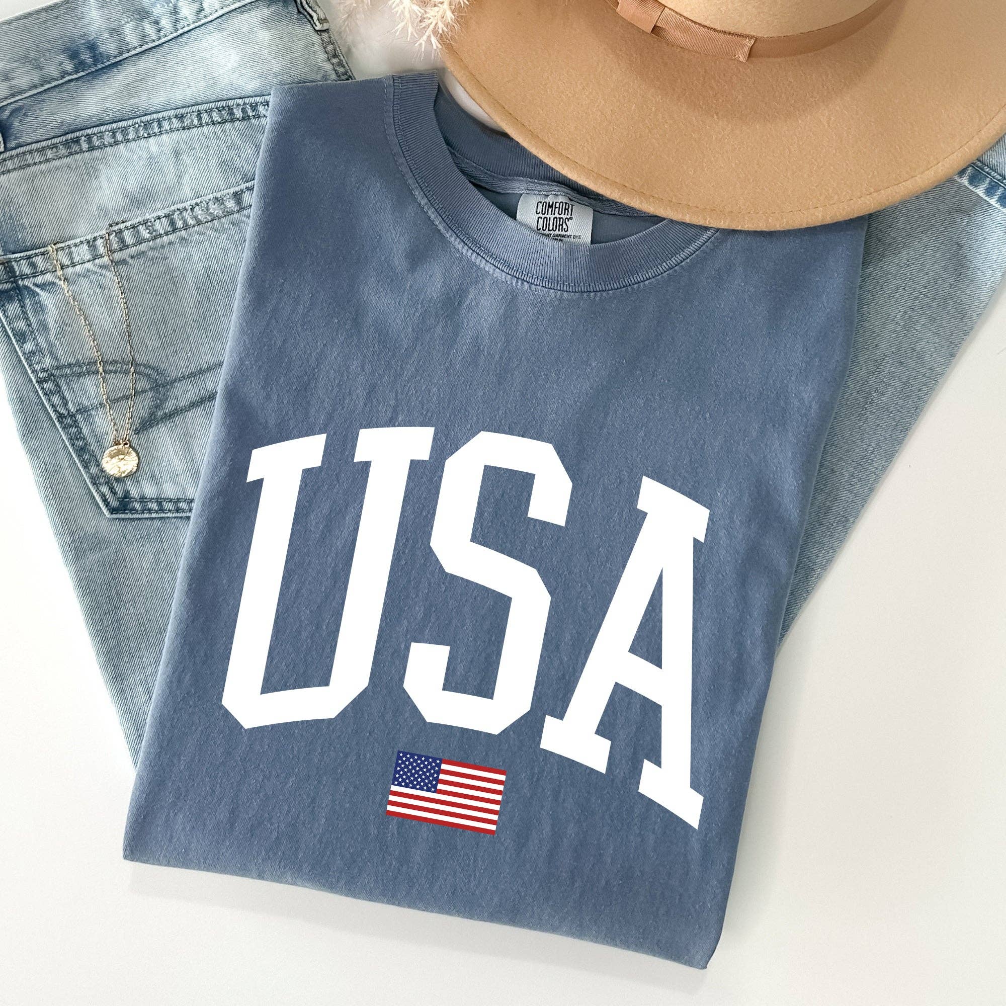 USA Flag, America, Patriotic, White, 4th of July Tshirt Hoodie, Sweatshirt | PodTeesHub.com