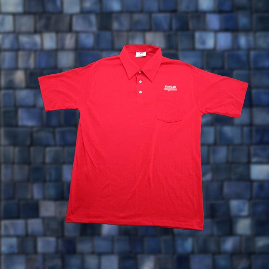 Vintage Kohler Engines Red Polo Shirt 2xl Usa Made Polo Shirt Men Red 80s Golf Embroidered S Hoodie, Sweatshirt