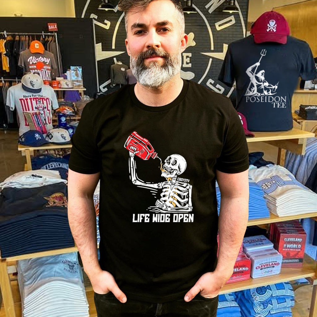 Cboystv Life Wide Open Soul Fuel Skeleton T-shirt
