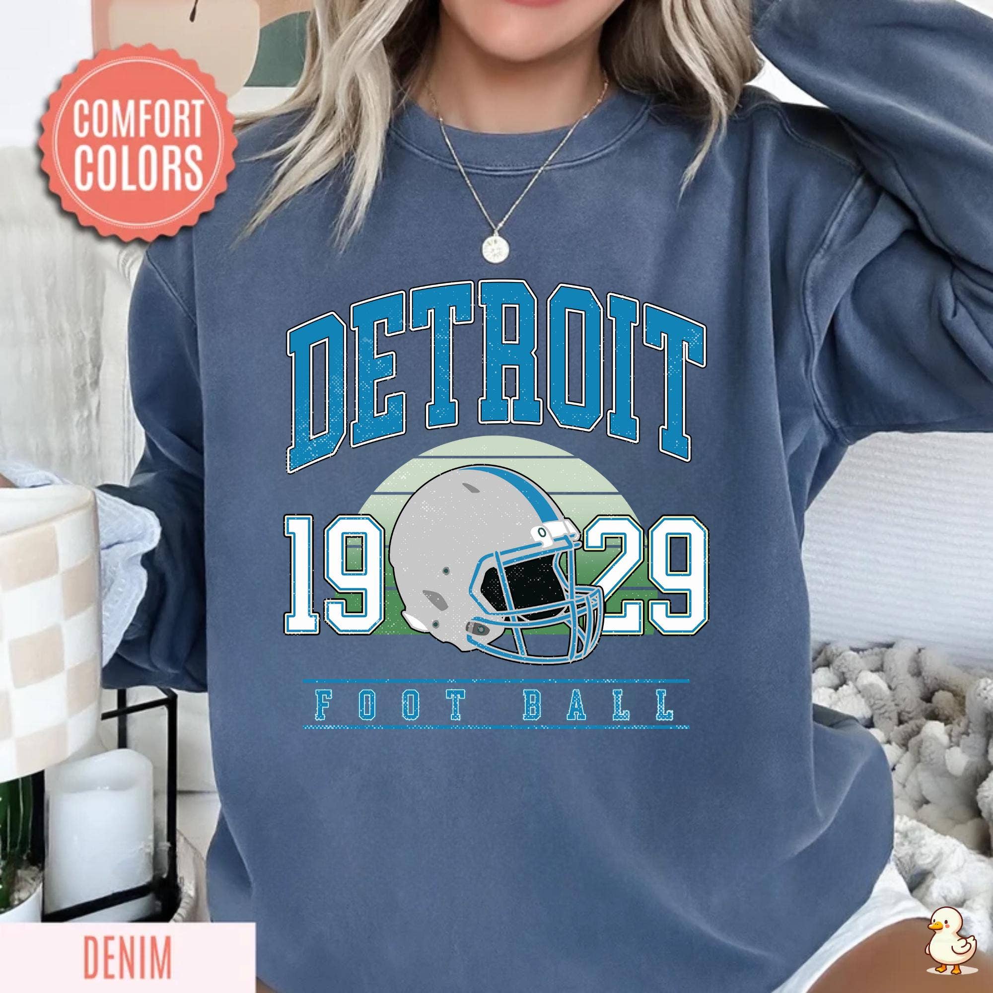 Detroit Football Comfort Colors Vintage Sweatshirt Sunday T-Shirts, Hoodie | PodTeesHub.com
