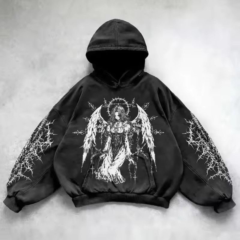 Honda Black Gothic Angel Graphic Hoodie T-Shirts, Sweatshirt | PodTeesHub.com