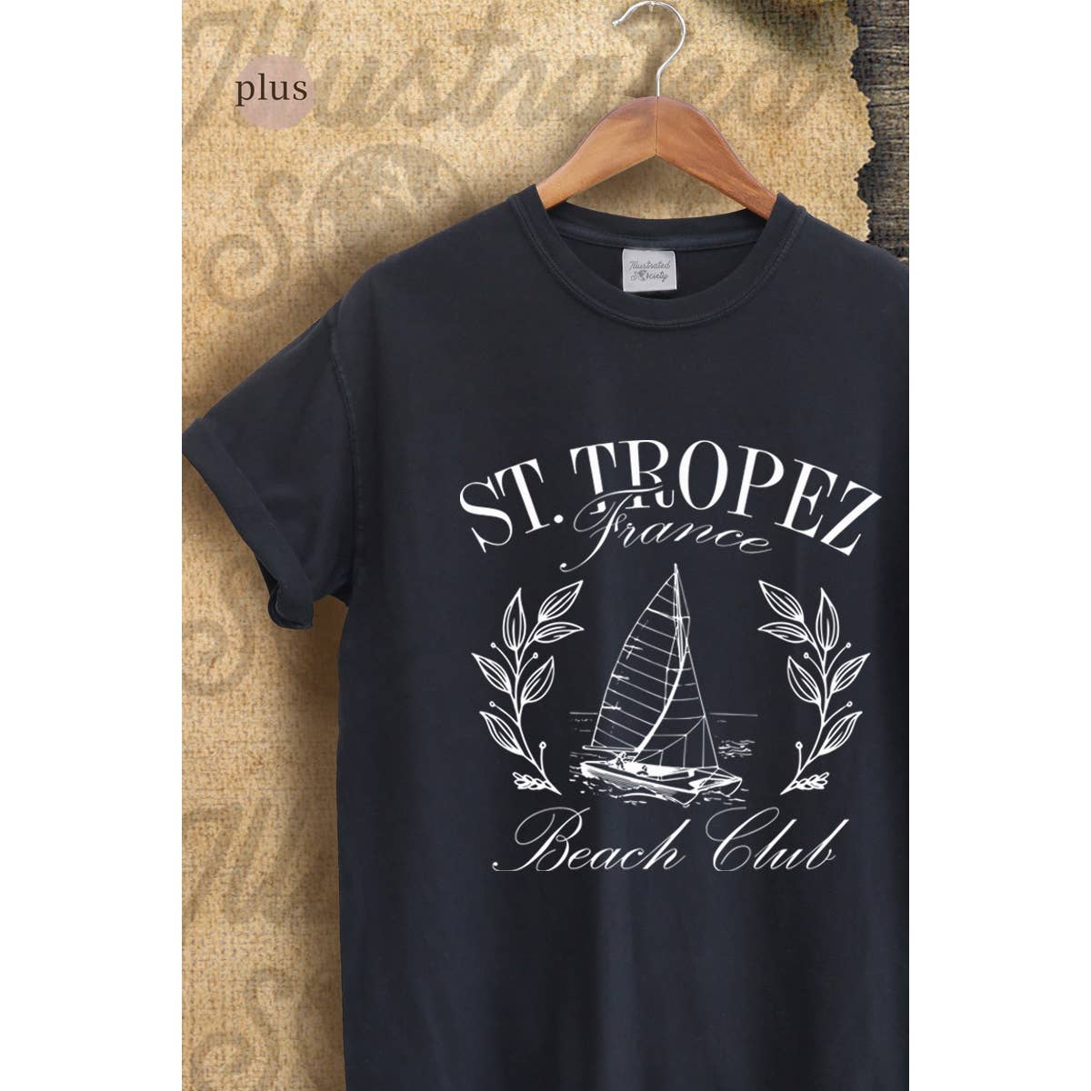 St Tropez Vintage Graphic Plus Tee Hoodie, Sweatshirt | PodTeesHub.com
