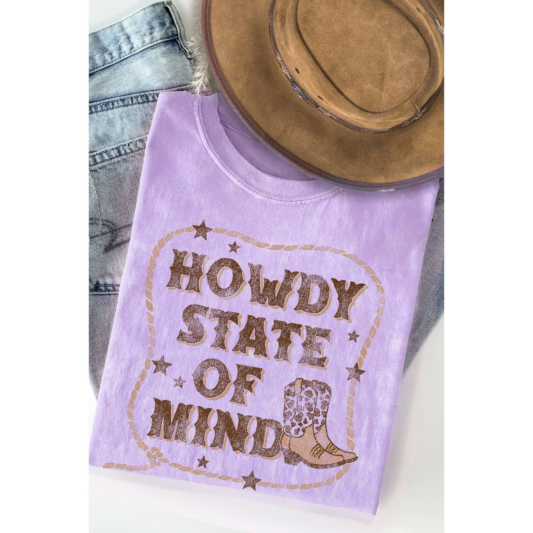 Howdy State of Mind Mineral Washed T Shirt Hoodie, Sweatshirt | PodTeesHub.com
