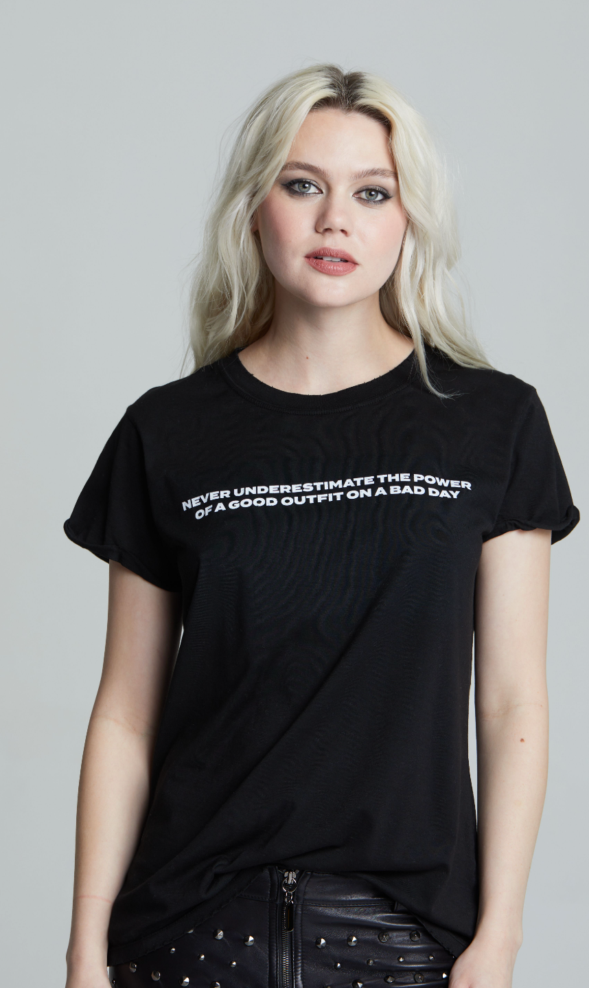23203 - Good Outfit Blk Ss Tee Hoodie, Sweatshirt | PodTeesHub.com