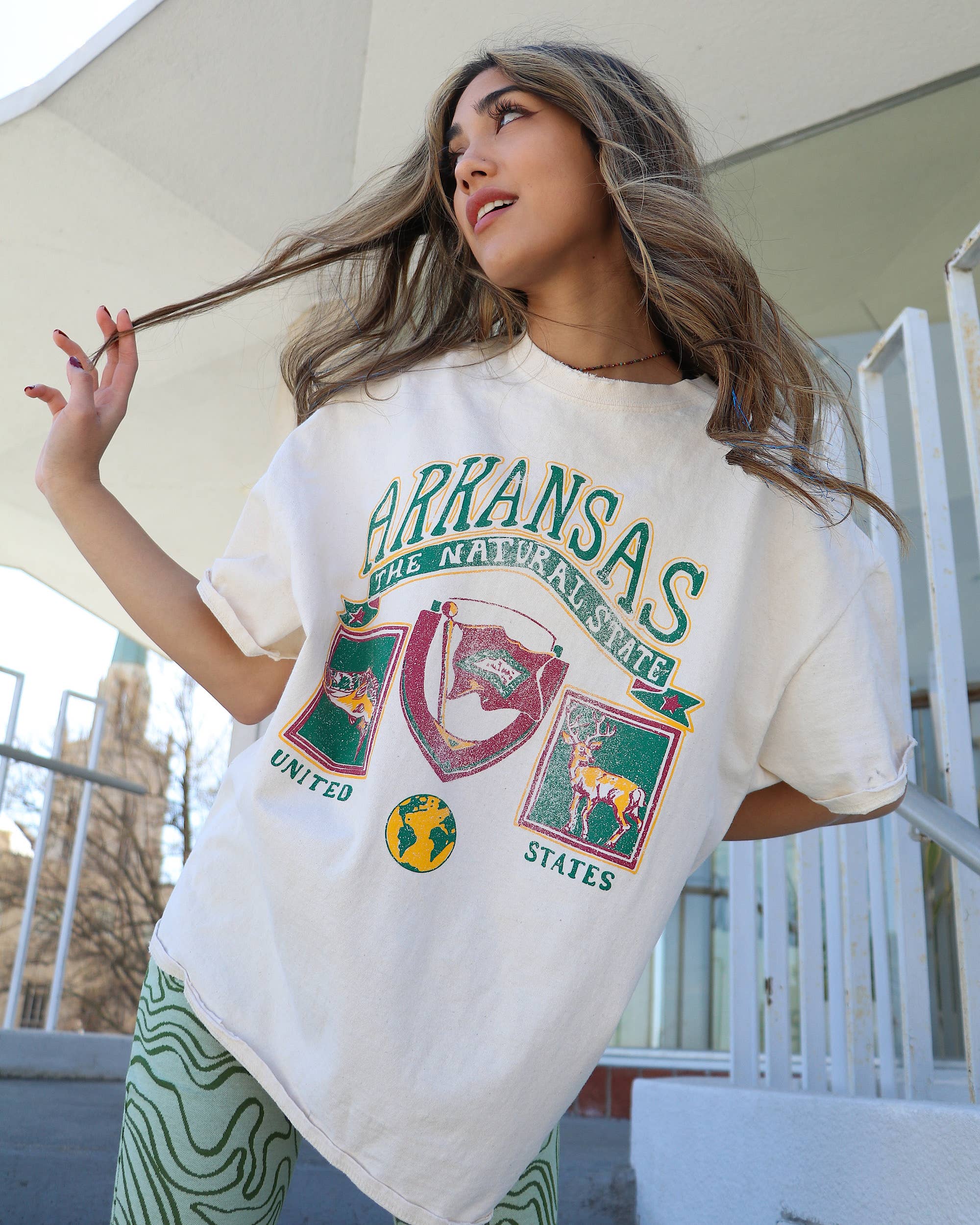 Arkansas Patch Off White Thrifted Graphic Tee Hoodie, Sweatshirt | PodTeesHub.com