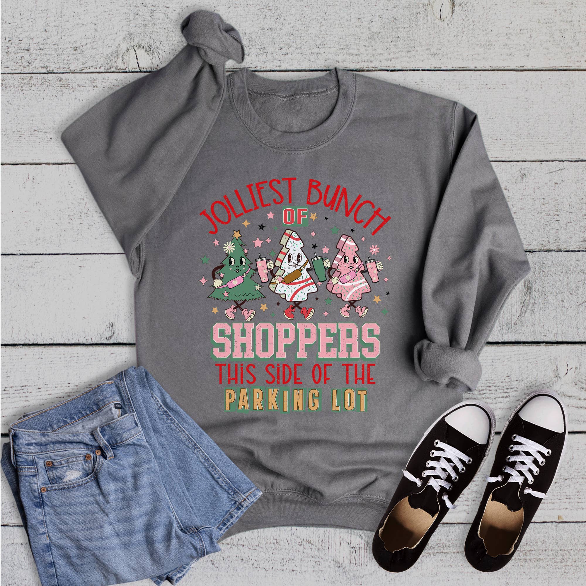 Christmas Jolliest Bunch of Shoppers Sweatshirt T-Shirts, Hoodie | PodTeesHub.com