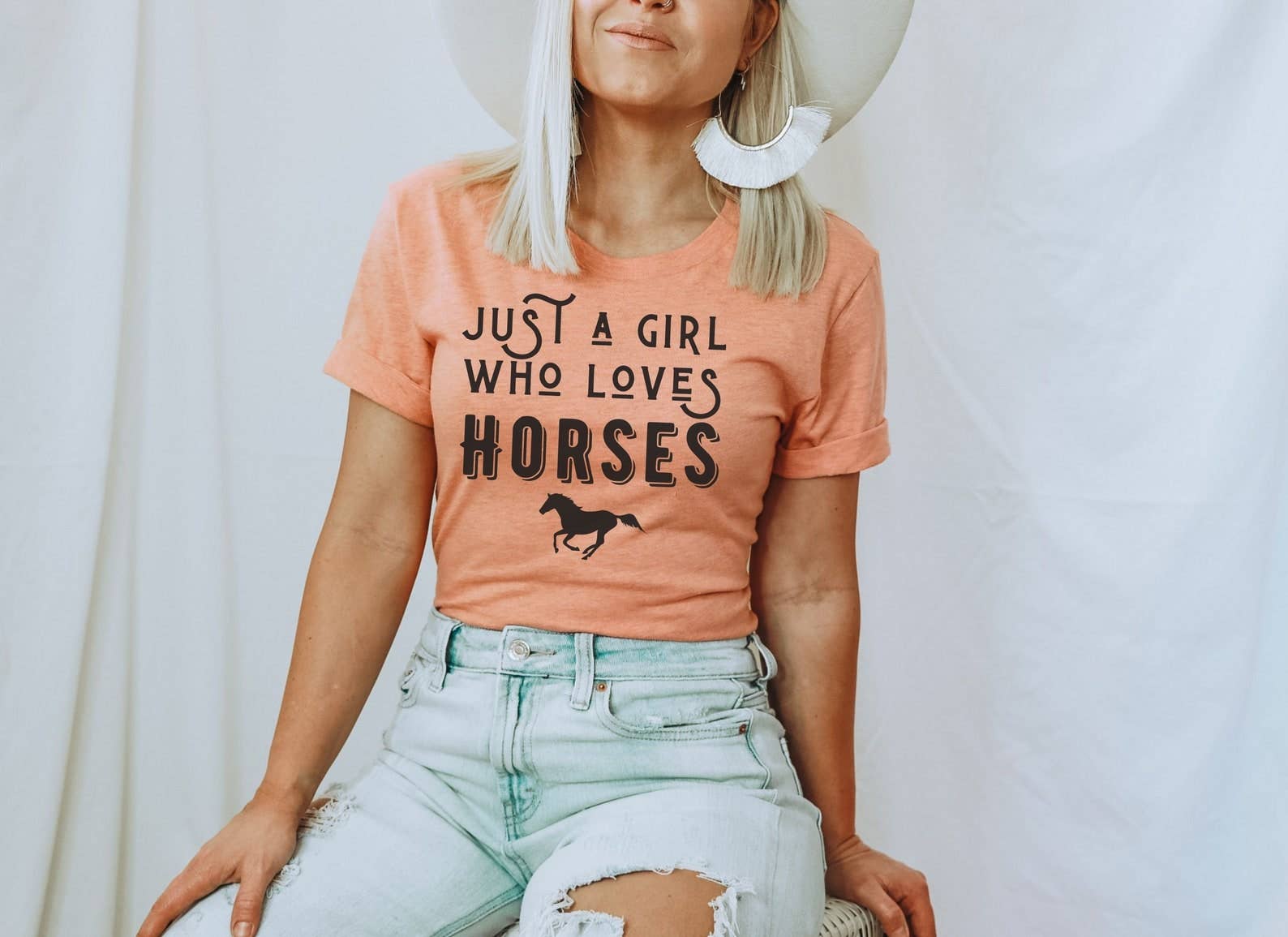 Just A Girl Who Loves Horses T-Shirt Hoodie, Sweatshirt | PodTeesHub.com