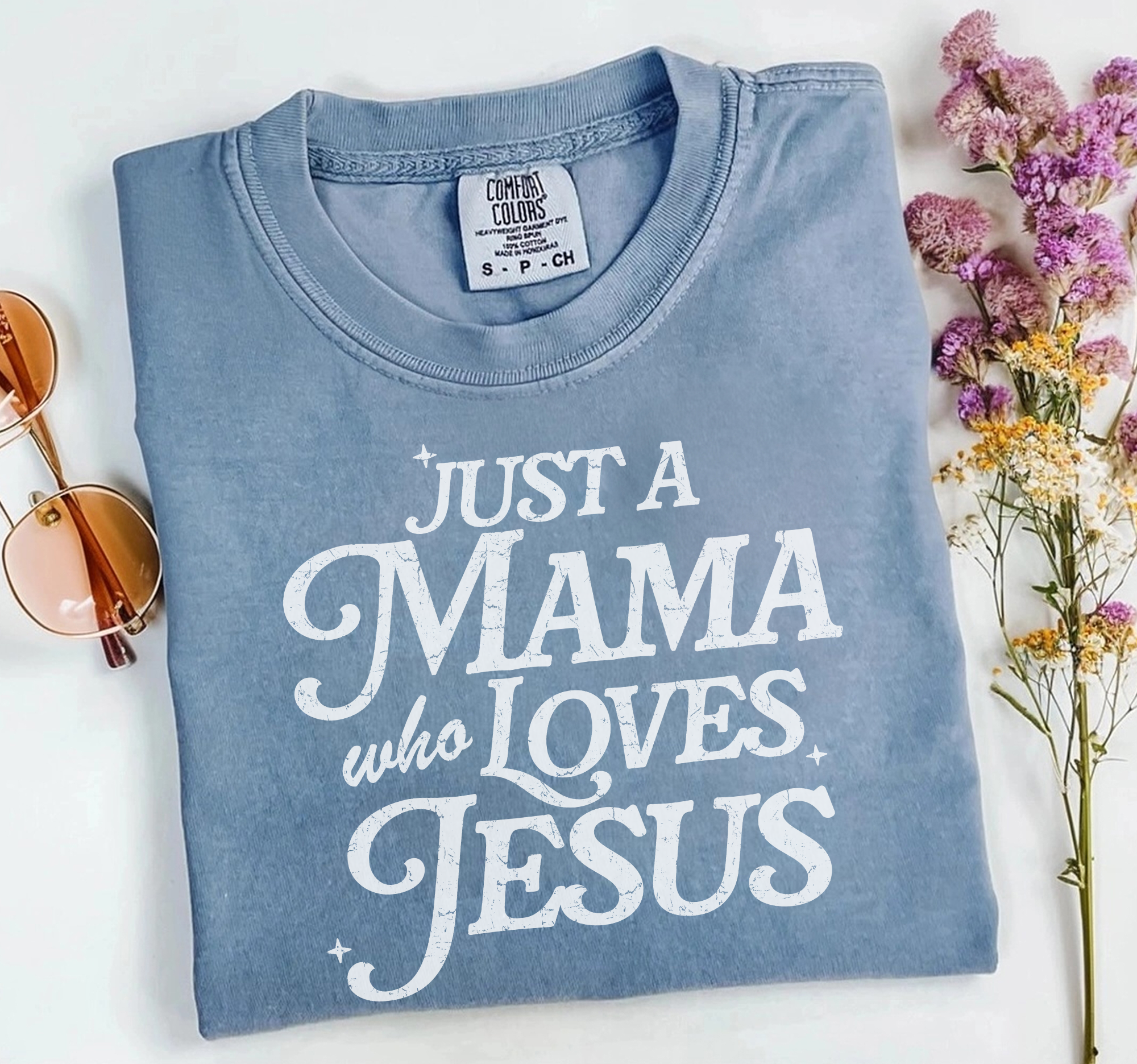 Mama Loves Jesus Shirt, Faith Tee, Comfort Colors® Hoodie, Sweatshirt | PodTeesHub.com