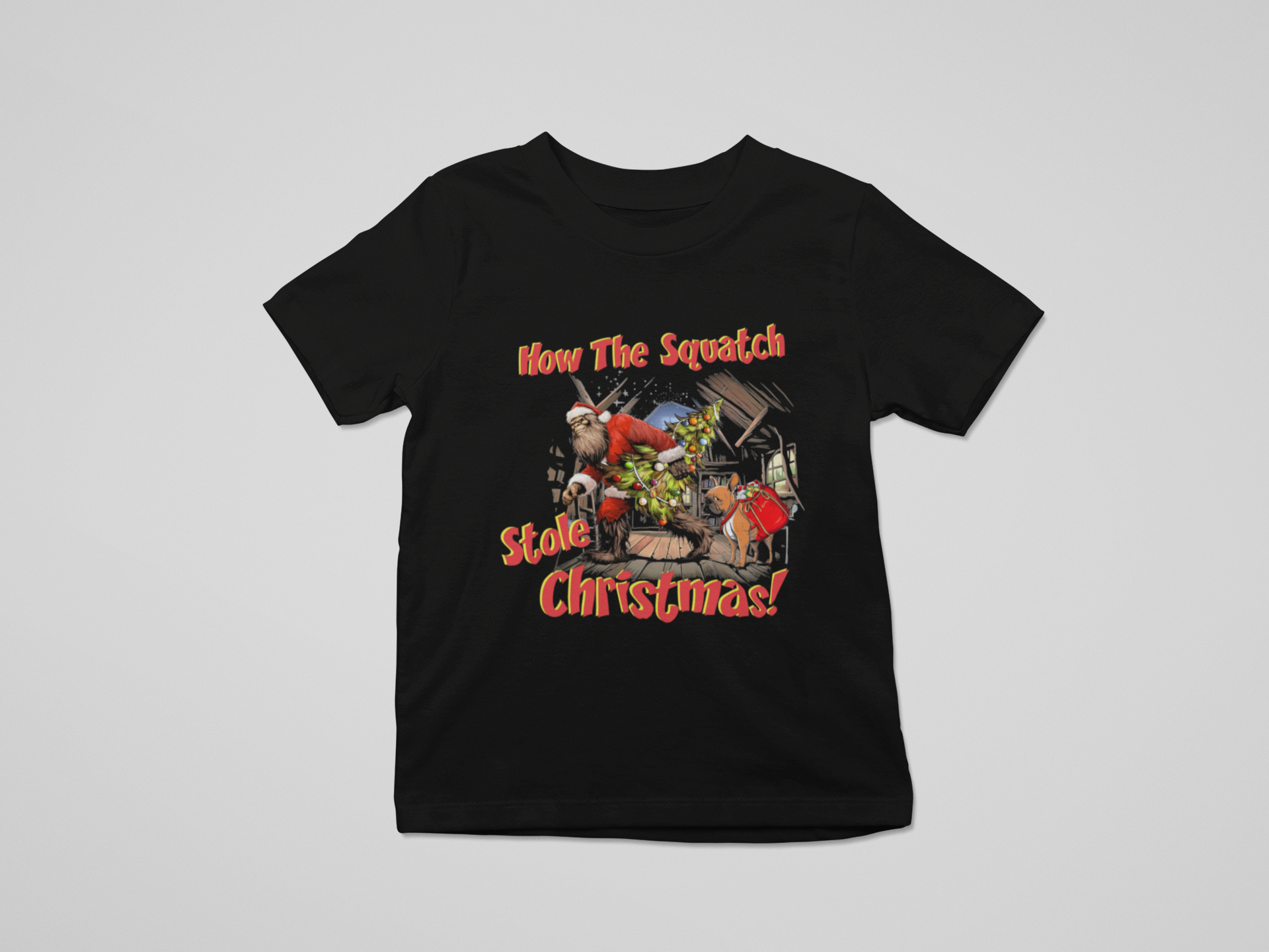 How the Squatch Stole Christmas Tshirt (Black) Hoodie, Sweatshirt | PodTeesHub.com