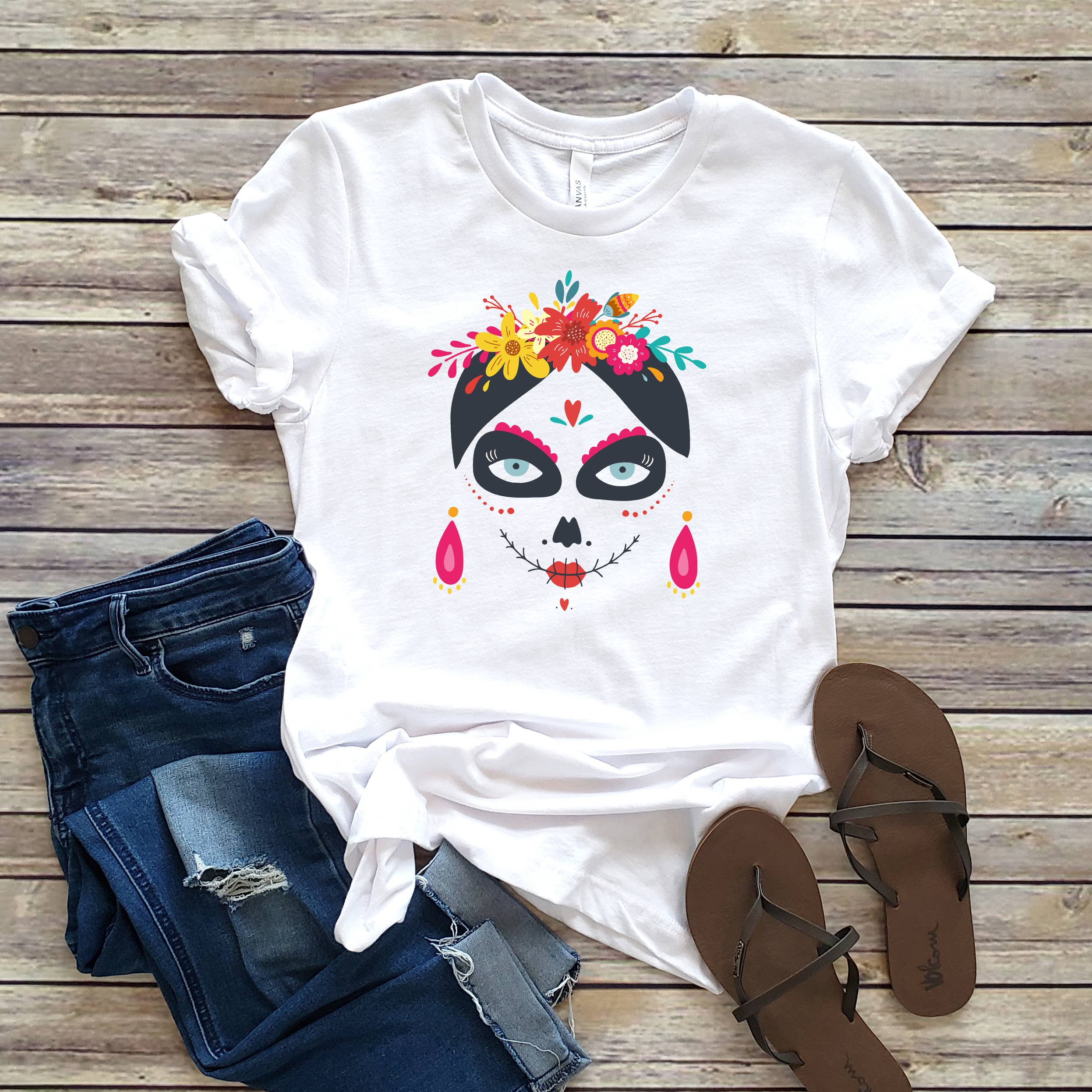 Skeleton Lady Tee | Halloween | Sizes XS-2XL Hoodie, Sweatshirt | PodTeesHub.com