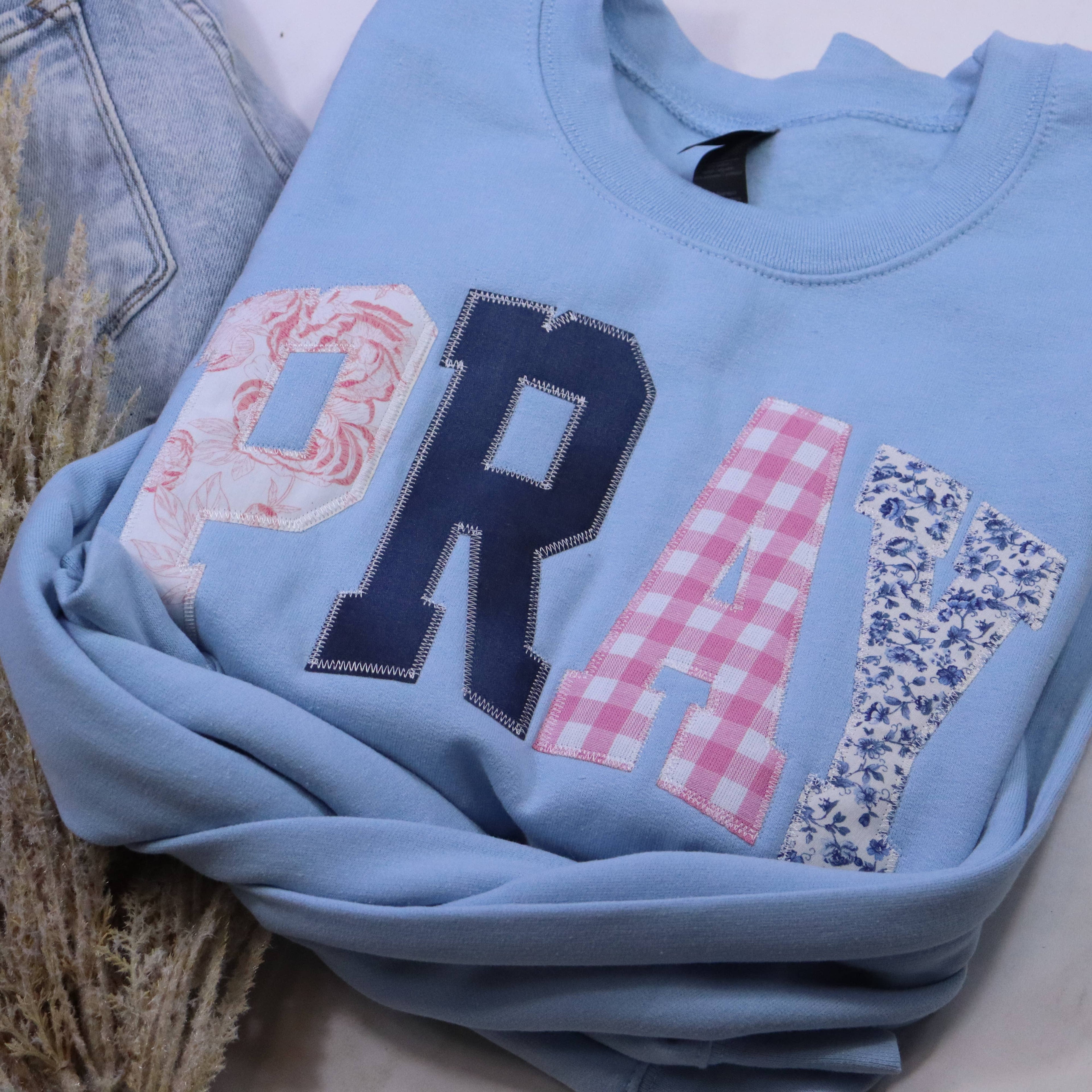 Light Blue Pray Christian Faith Sweatshirt T-Shirts, Hoodie | PodTeesHub.com