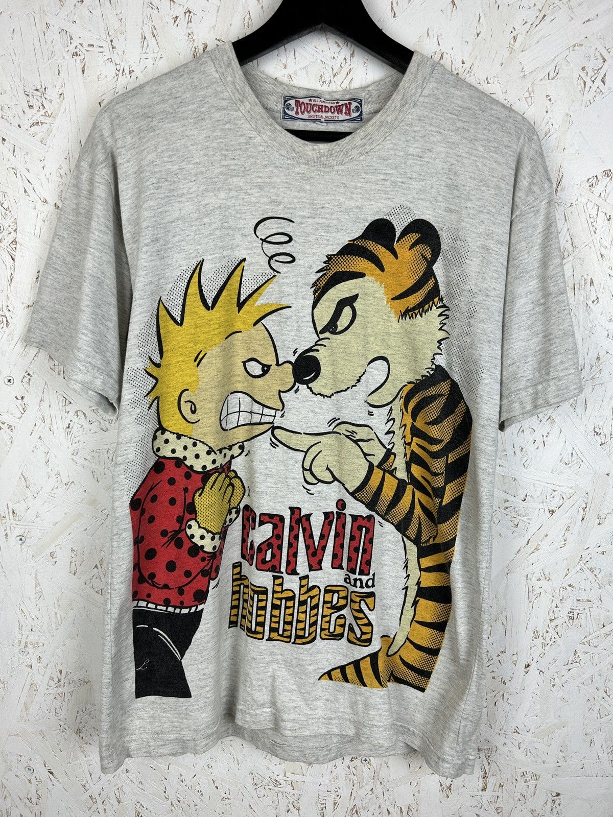 Vintage Calvin And Hobbes Movie Cartoon T Shirt Grey S Hoodie, Sweatshirt | PodTeesHub.com