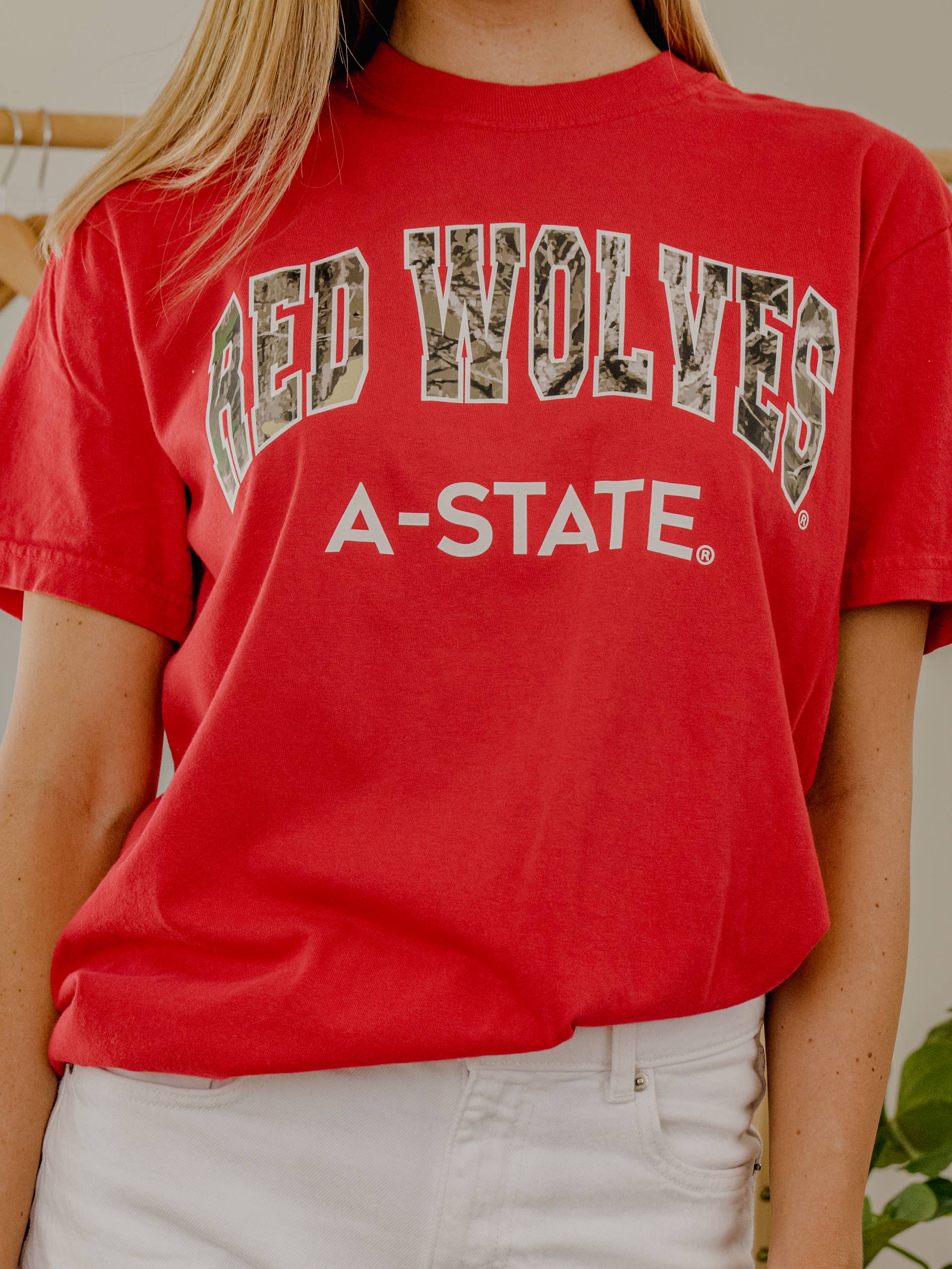 Asu Arkansas State Red Wolves Camo Filled Gault Red Cc Tee Hoodie, Sweatshirt | PodTeesHub.com