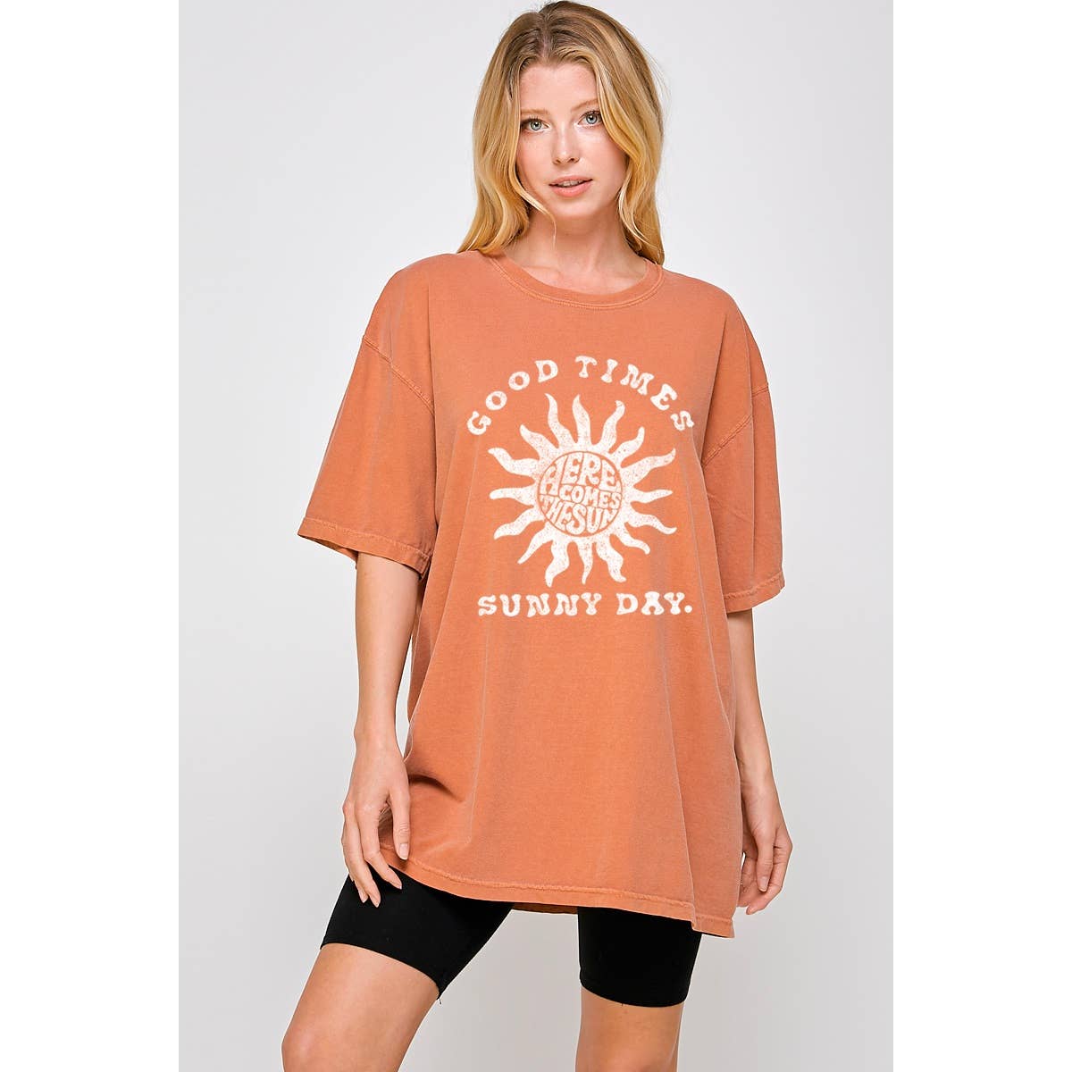Good Times Sunny Day Vintage Graphic Oversized Tee Hoodie, Sweatshirt | PodTeesHub.com