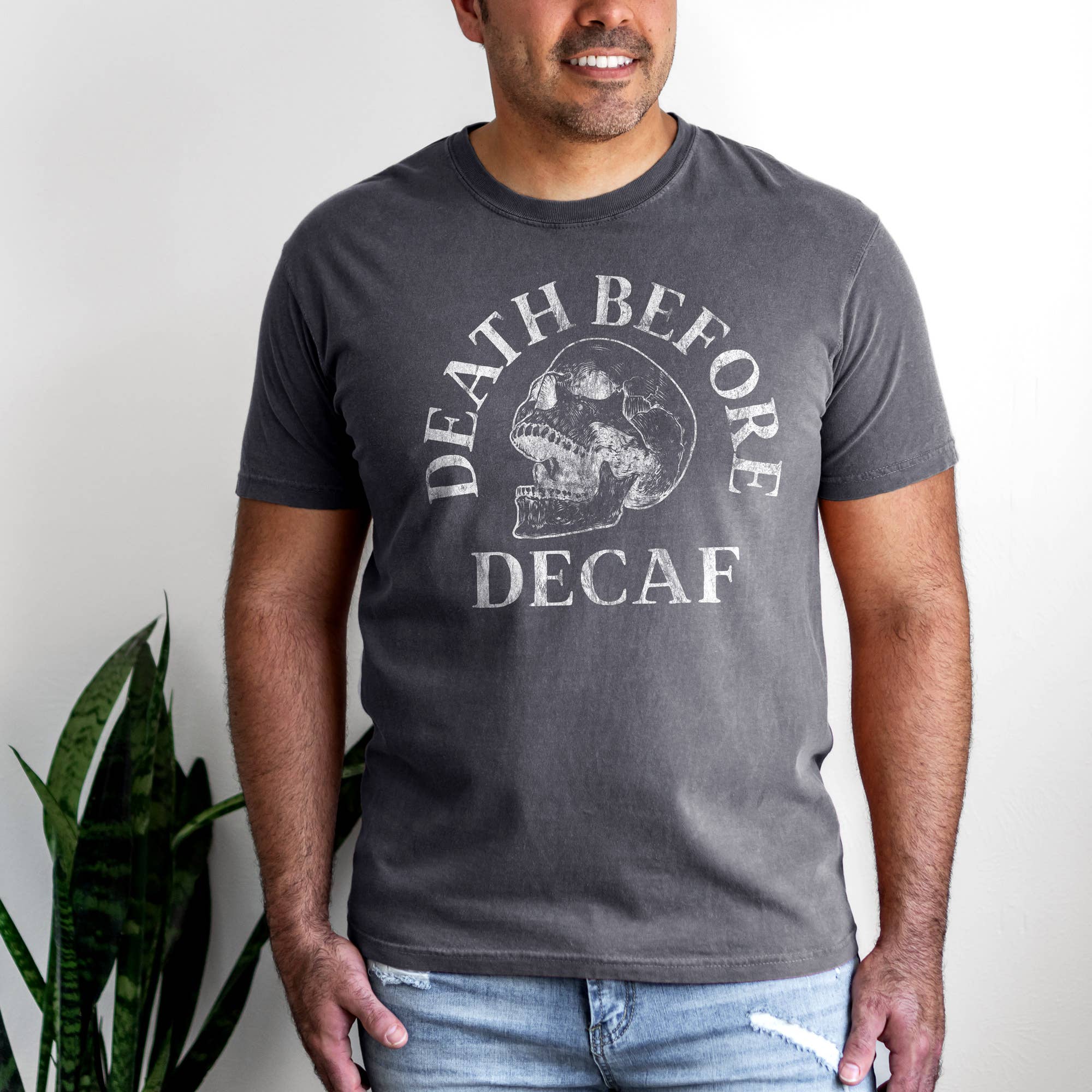 Death Before Decaf Comfort Colors Coffee T-Shirt Hoodie, Sweatshirt | PodTeesHub.com