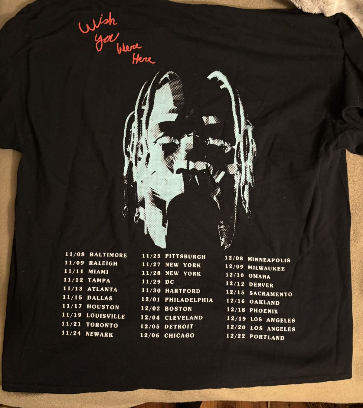 Scott Travis Scott Astroworld Tour Tee Xxl Wish You Were Here Hoodie, Sweatshirt | PodTeesHub.com