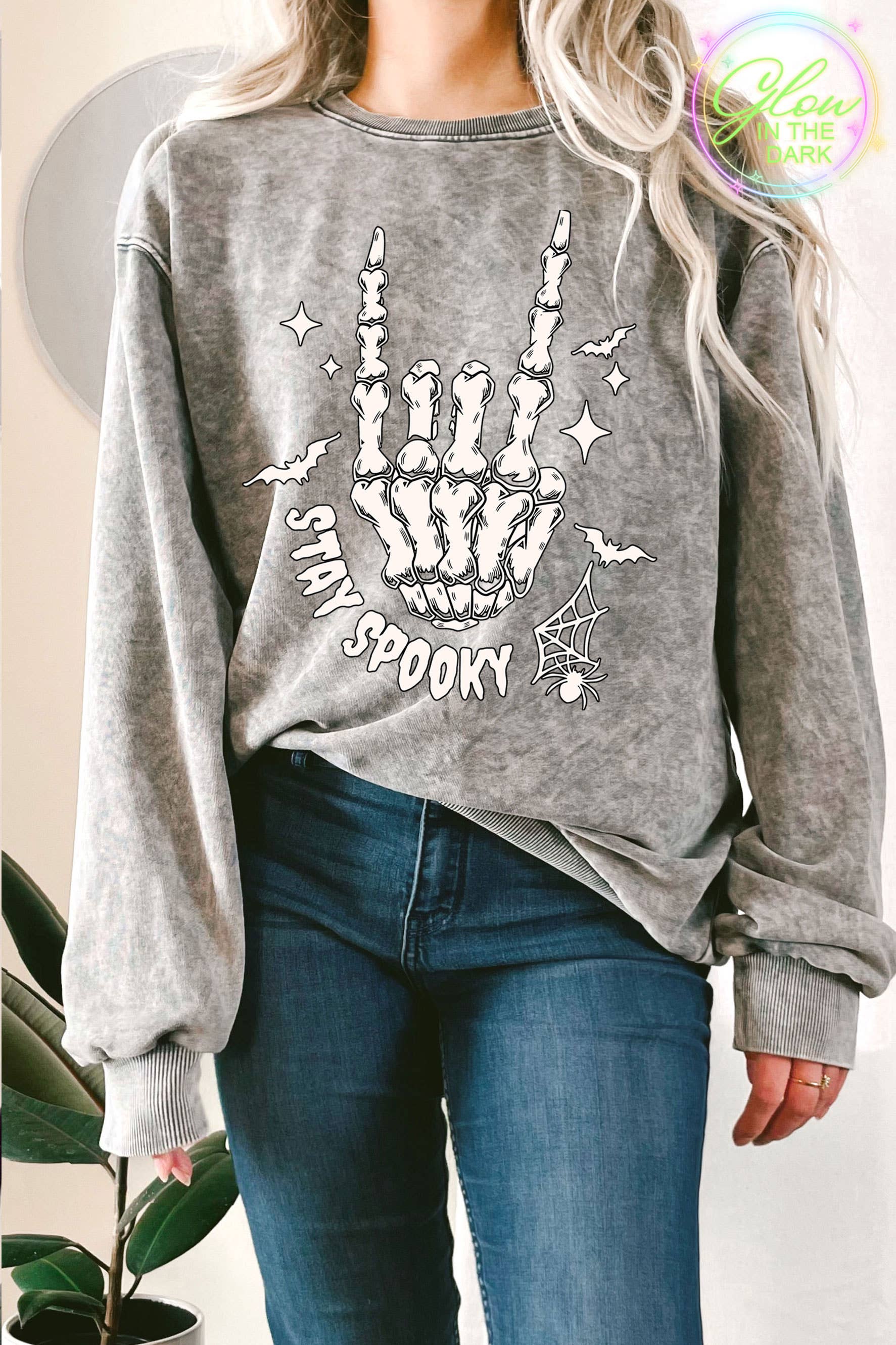 Stay Spooky Glow in Dark Mineral Graphix Terry Sweatshirt T-Shirts, Hoodie | PodTeesHub.com