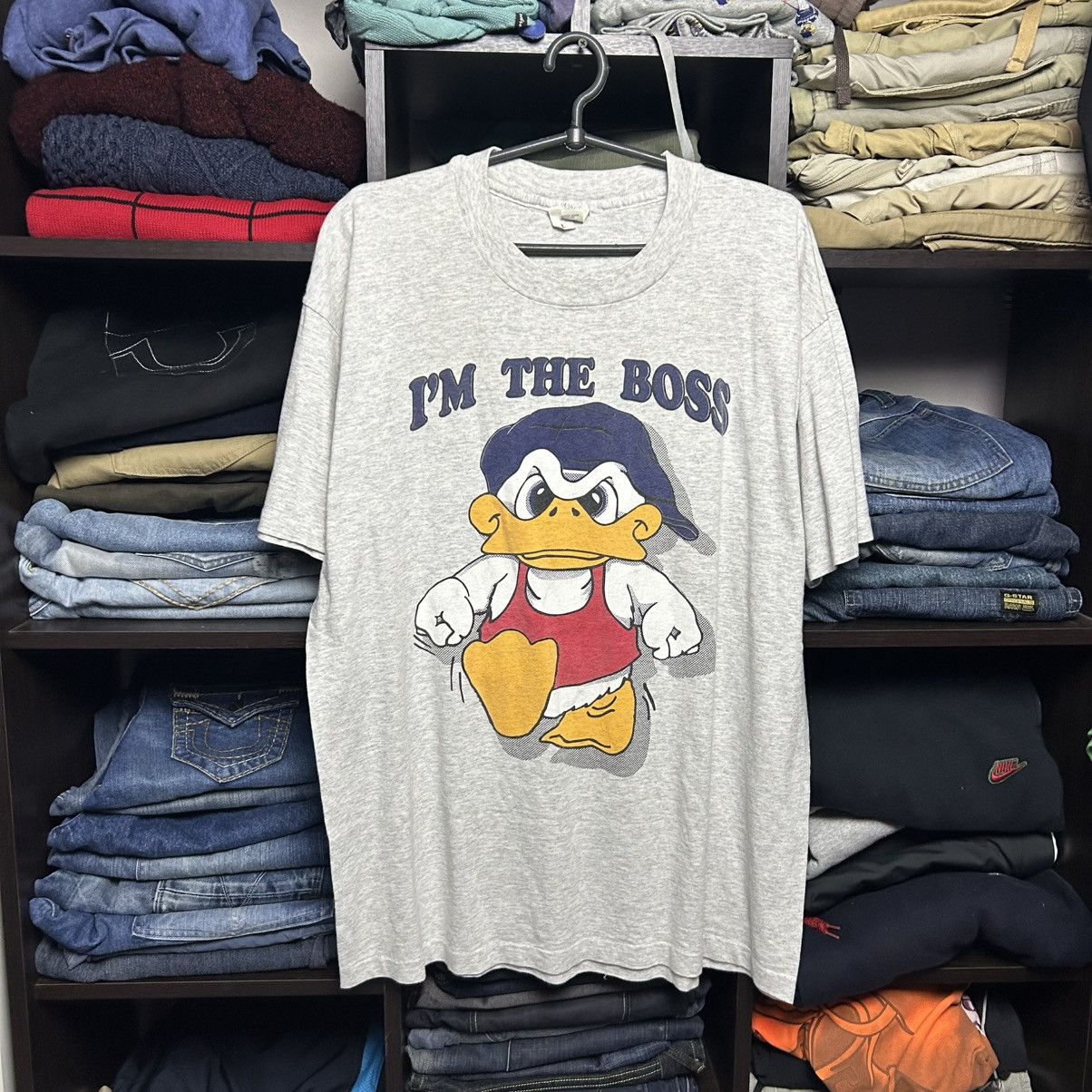 Vintage Im The Boss Made In Usa 90 S Cartoon Tee Size Xl Hoodie, Sweatshirt | PodTeesHub.com