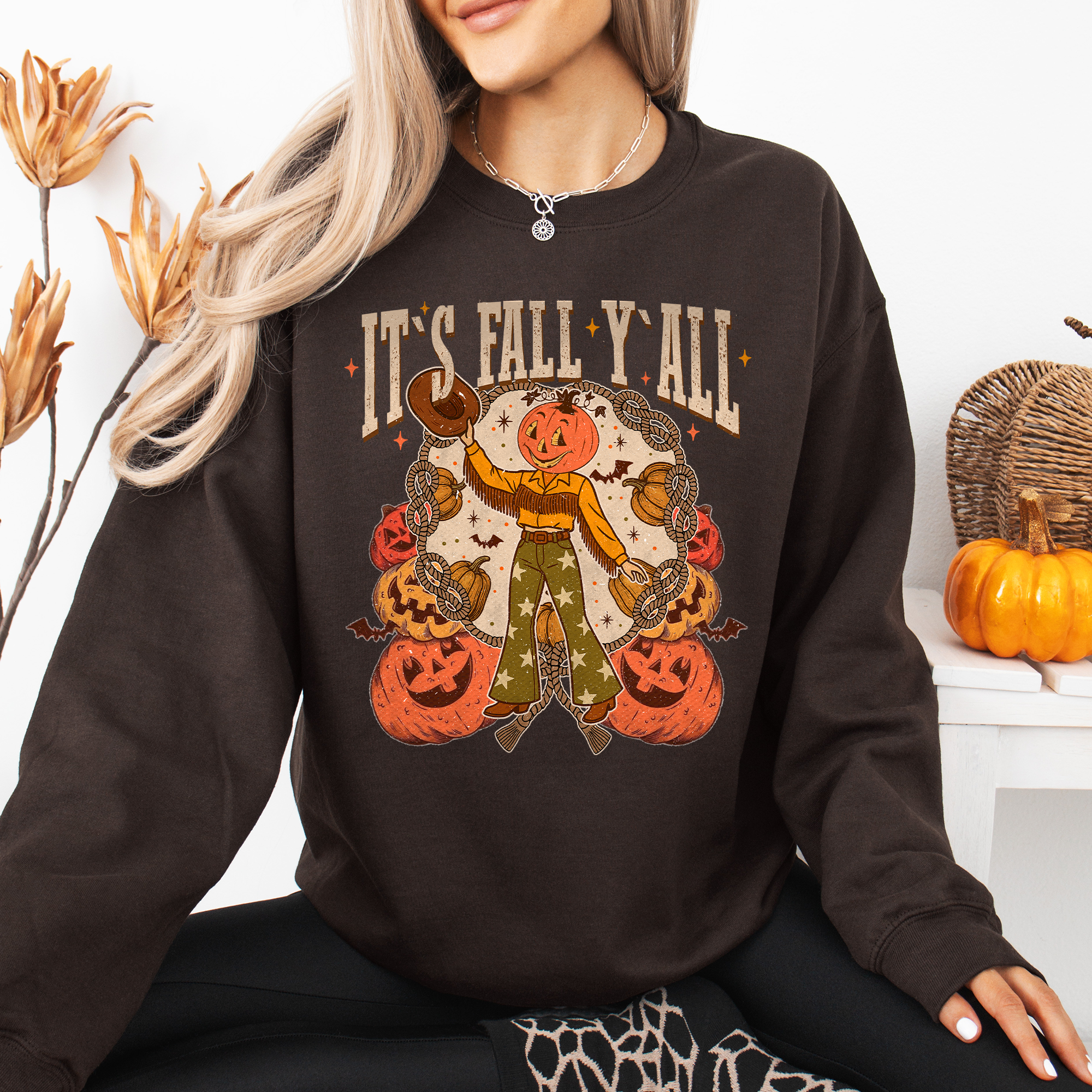 It's Fall Y'all Jack O Lantern, Halloween, Autumn Sweatshirt T-Shirts, Hoodie | PodTeesHub.com