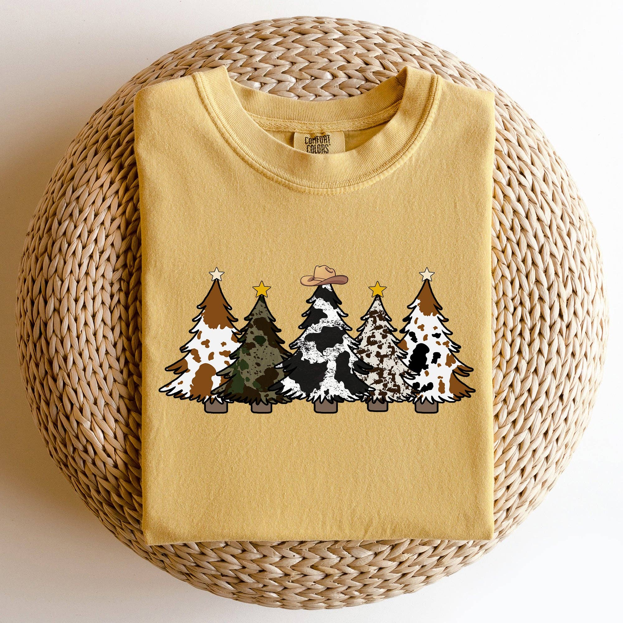 Cowboy Christmas Trees, Winter, Snow, Santa Tshirt Hoodie, Sweatshirt | PodTeesHub.com