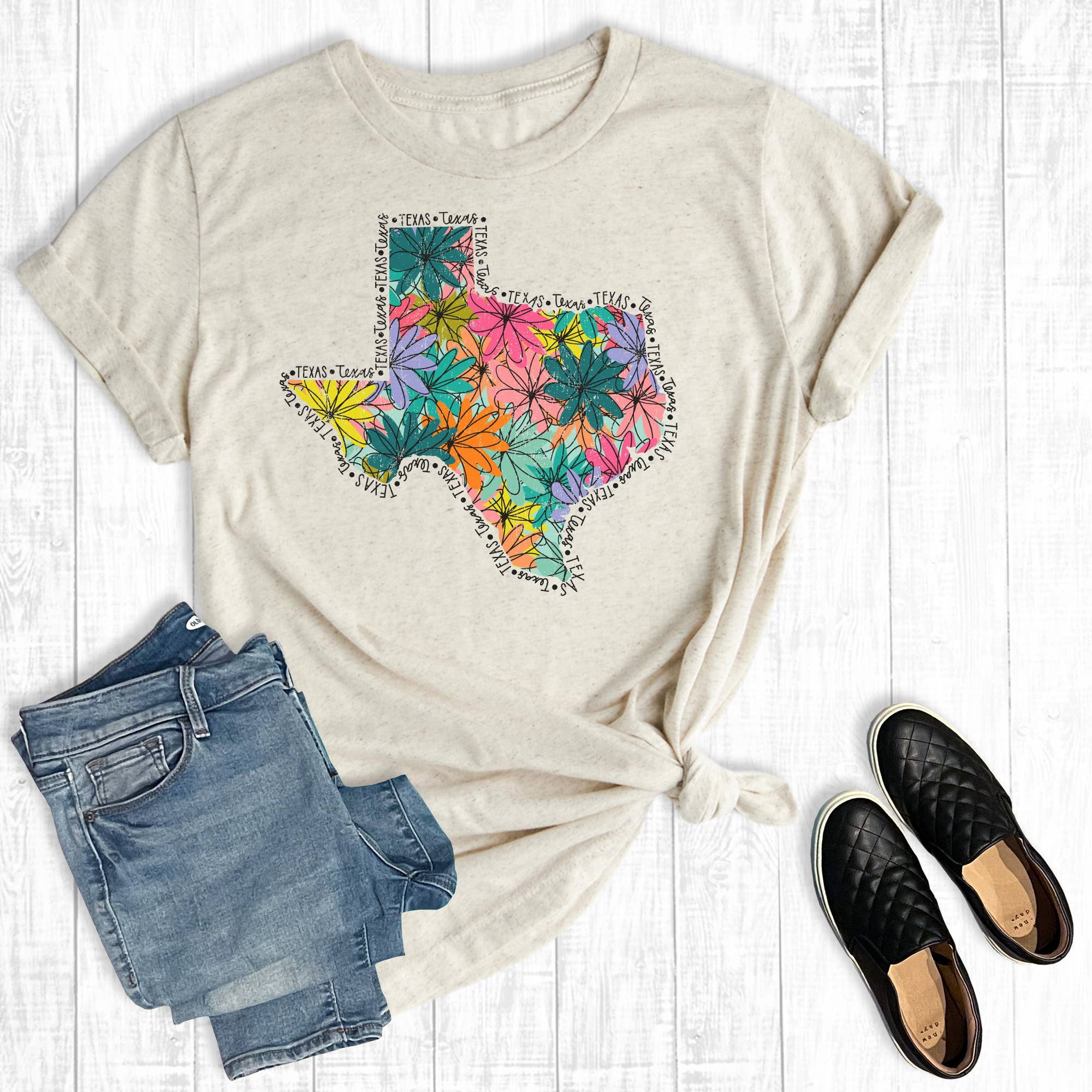 Floral Texas Graphic Tee Hoodie, Sweatshirt | PodTeesHub.com