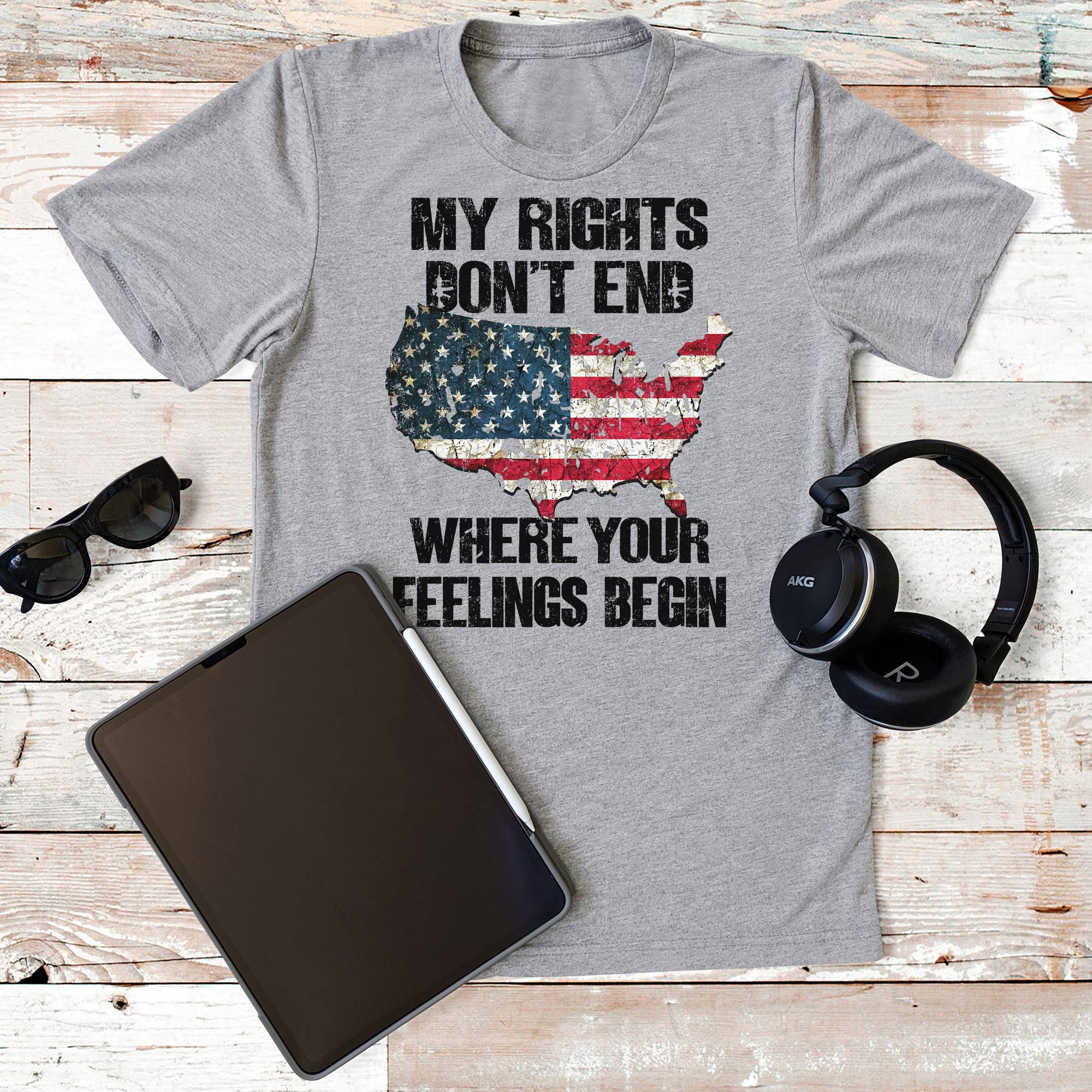 American My Rights Don't End Where Your Feelings Graphic Tee Hoodie, Sweatshirt | PodTeesHub.com